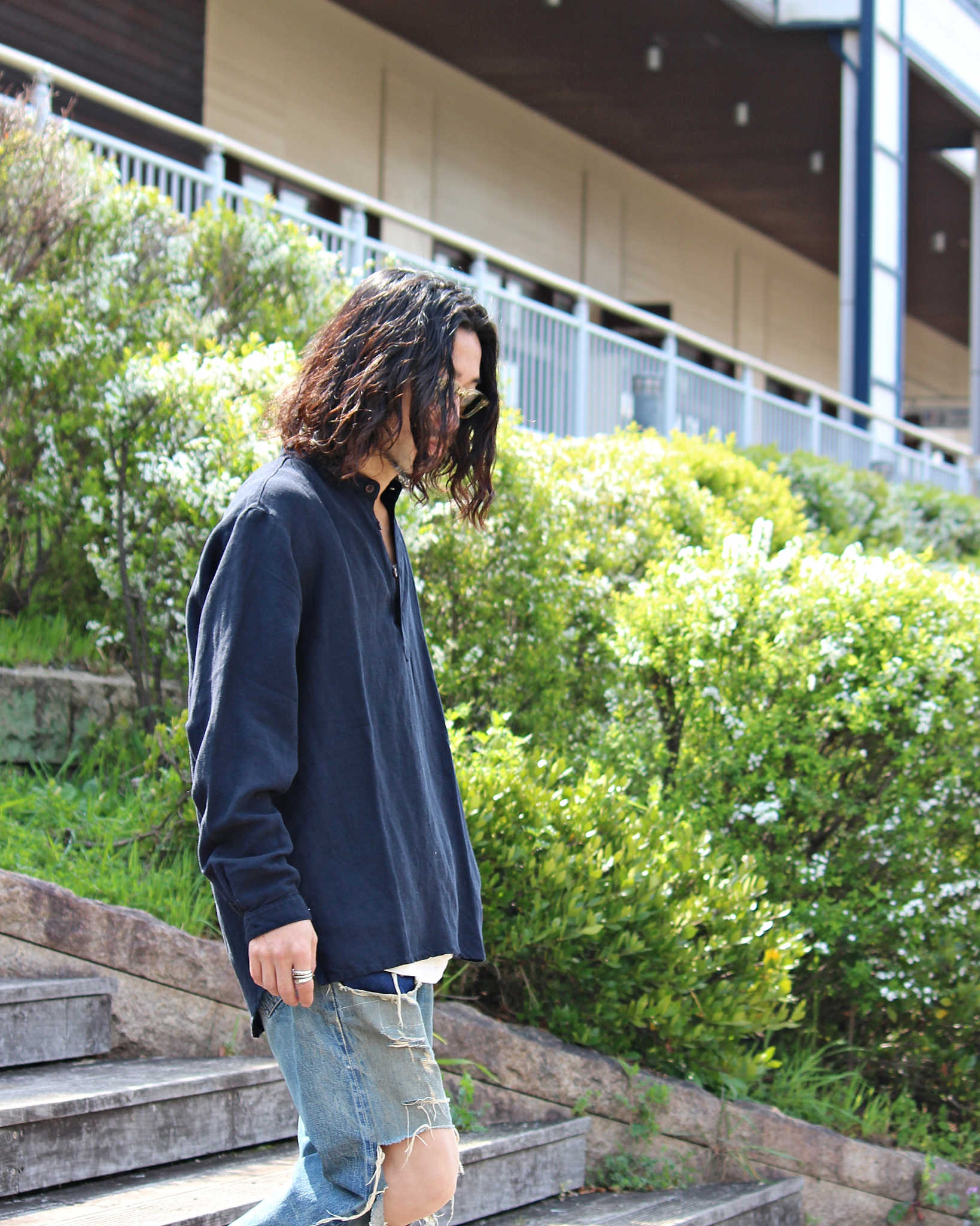 Nasngwam. ナスングワム / ATELIER SHIRTS アトリエシャツ (DARK NAVY ダークネイビー)