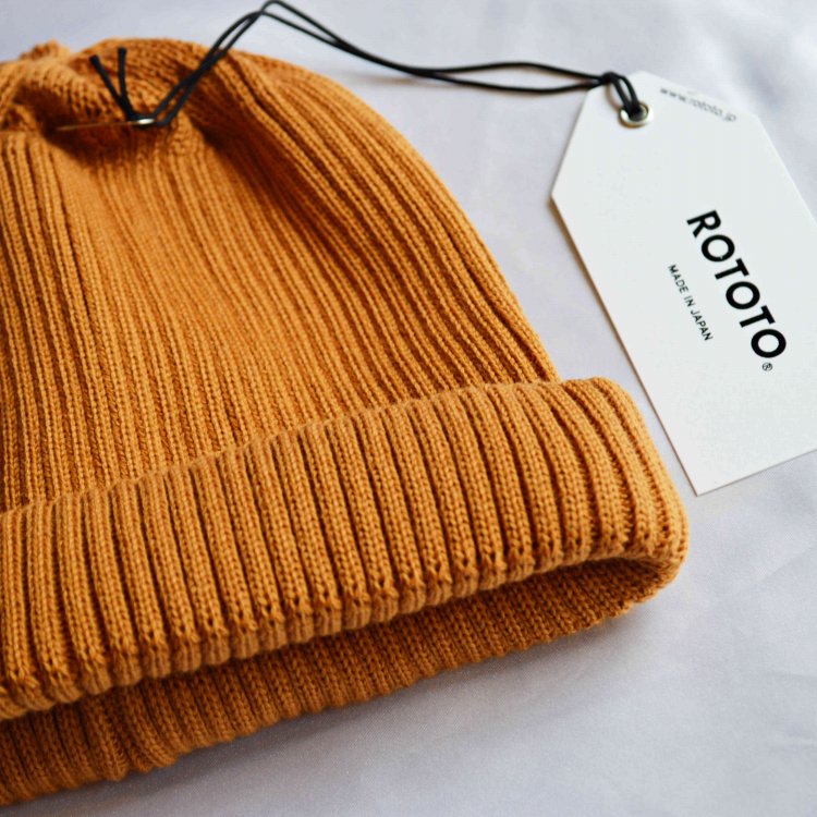 ROTOTO / COTTON ROLL UP BEANIE (D.YELLOW)
