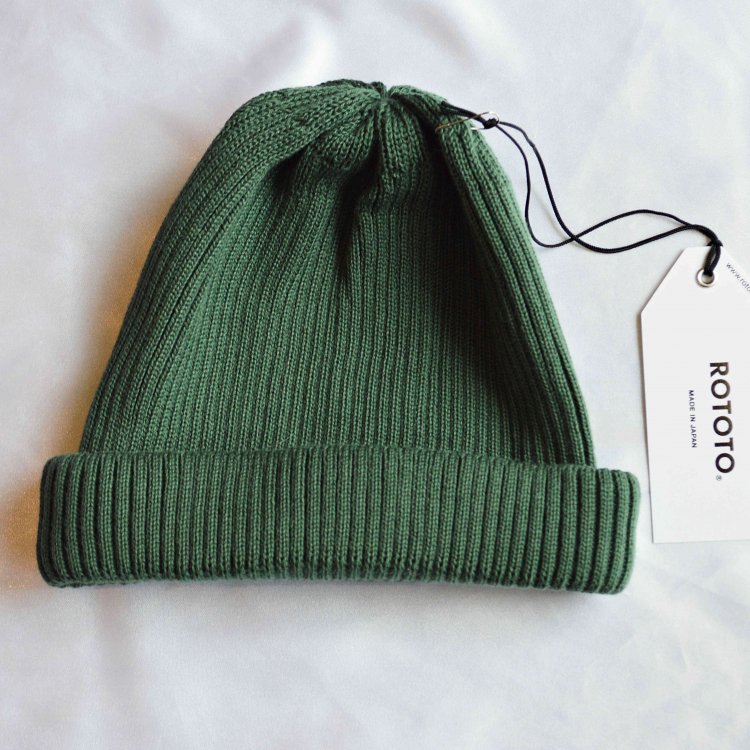 ROTOTO / COTTON ROLL UP BEANIE (D.GREEN)