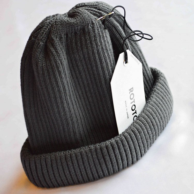 ROTOTO / COTTON ROLL UP BEANIE (D.GRAY)