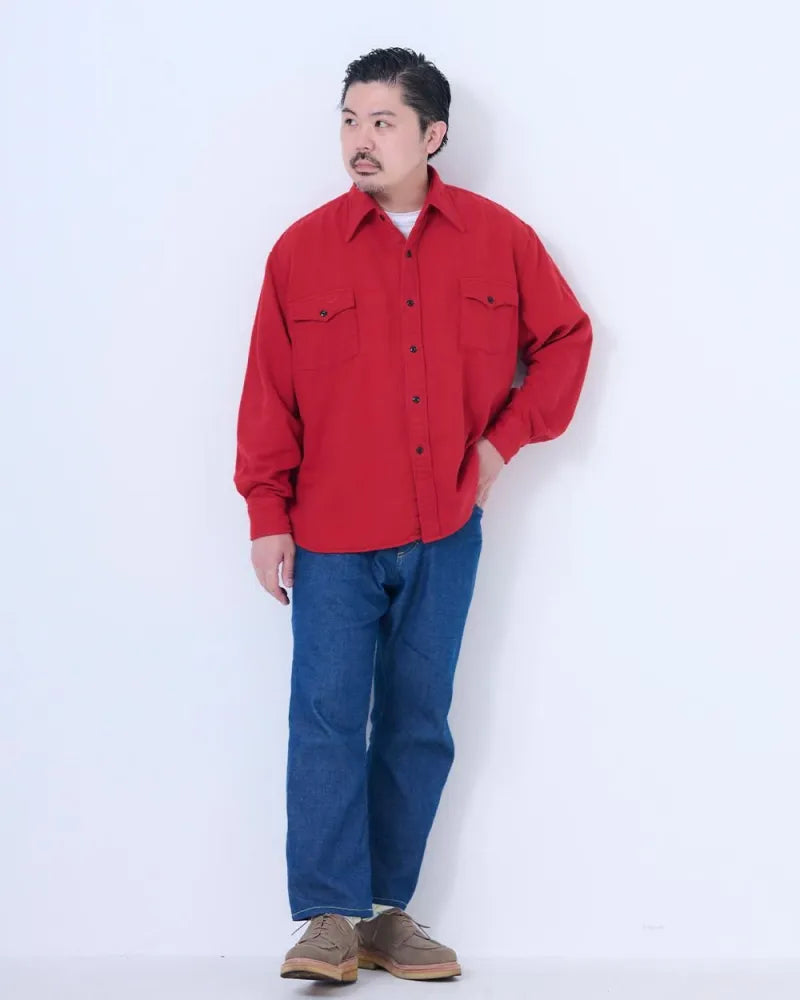 necessary or unnecessary ネセサリーオアアンネセサリー N.O.UN / WW SHIRT NEL ダブルダブルシャツネル (RED レッド)