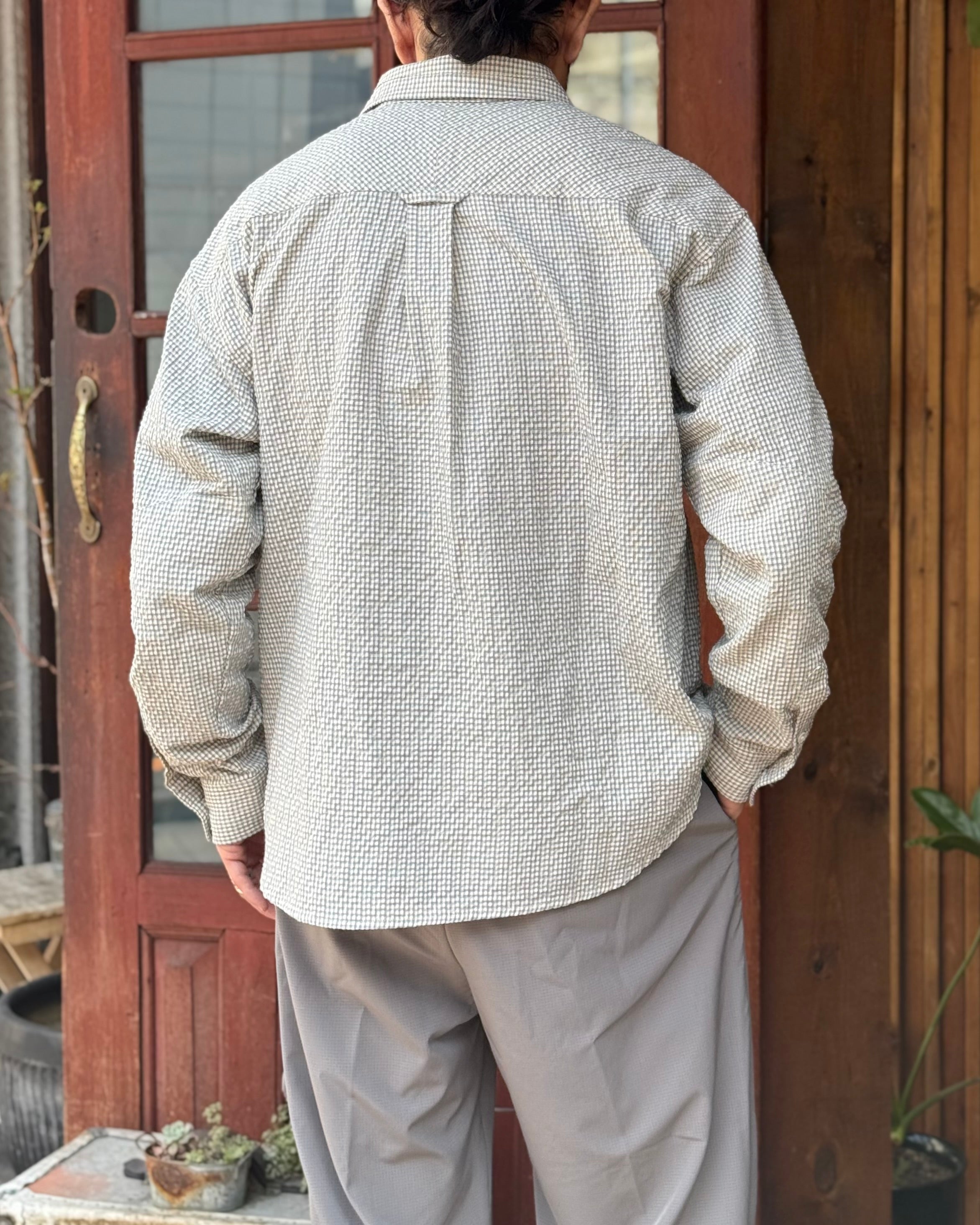 modemdesgin モデムデザイン / checkered standard shirt チェックシャツ 【BLUE ブルー】