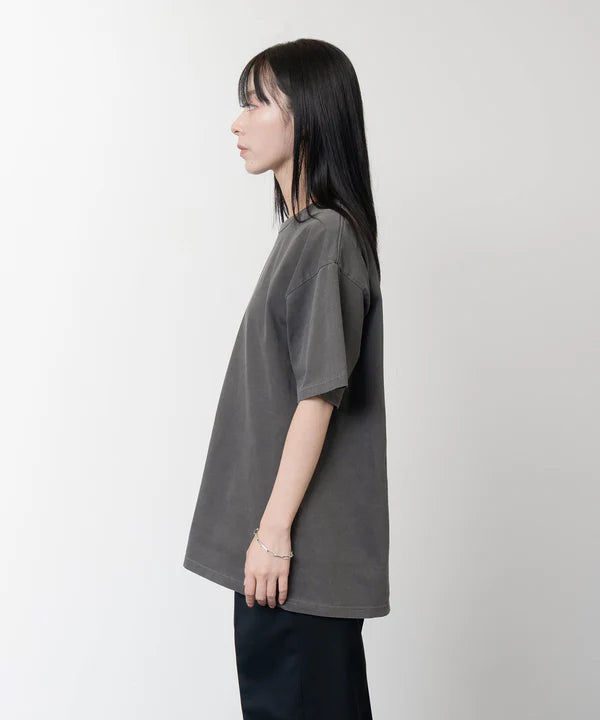 Knuu ヌウ / Heavy Crewneck Pigment Dye T-Shirt  ヘビークルーネックピグメントダイティーシャツ (BLACK ブラック)