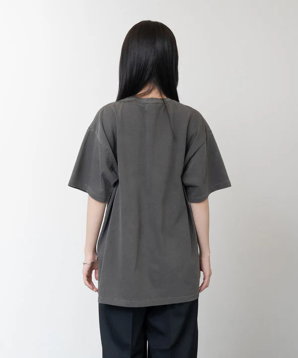Knuu ヌウ / Heavy Crewneck Pigment Dye T-Shirt  ヘビークルーネックピグメントダイティーシャツ (BLACK ブラック)