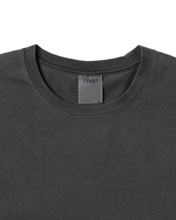 Knuu ヌウ / Heavy Crewneck Pigment Dye T-Shirt  ヘビークルーネックピグメントダイティーシャツ (BLACK ブラック)