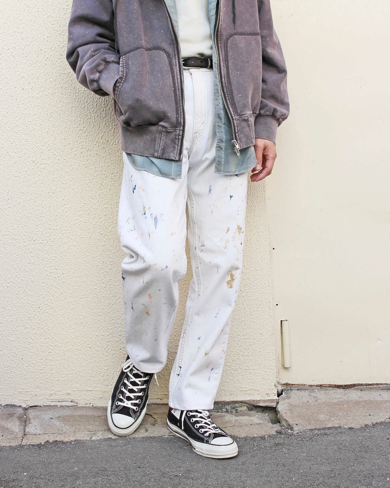 Nasngwam. ナスングワム / COLLISION DENIM PANTS コリジョンデニムパンツ (WHITE ホワイト)