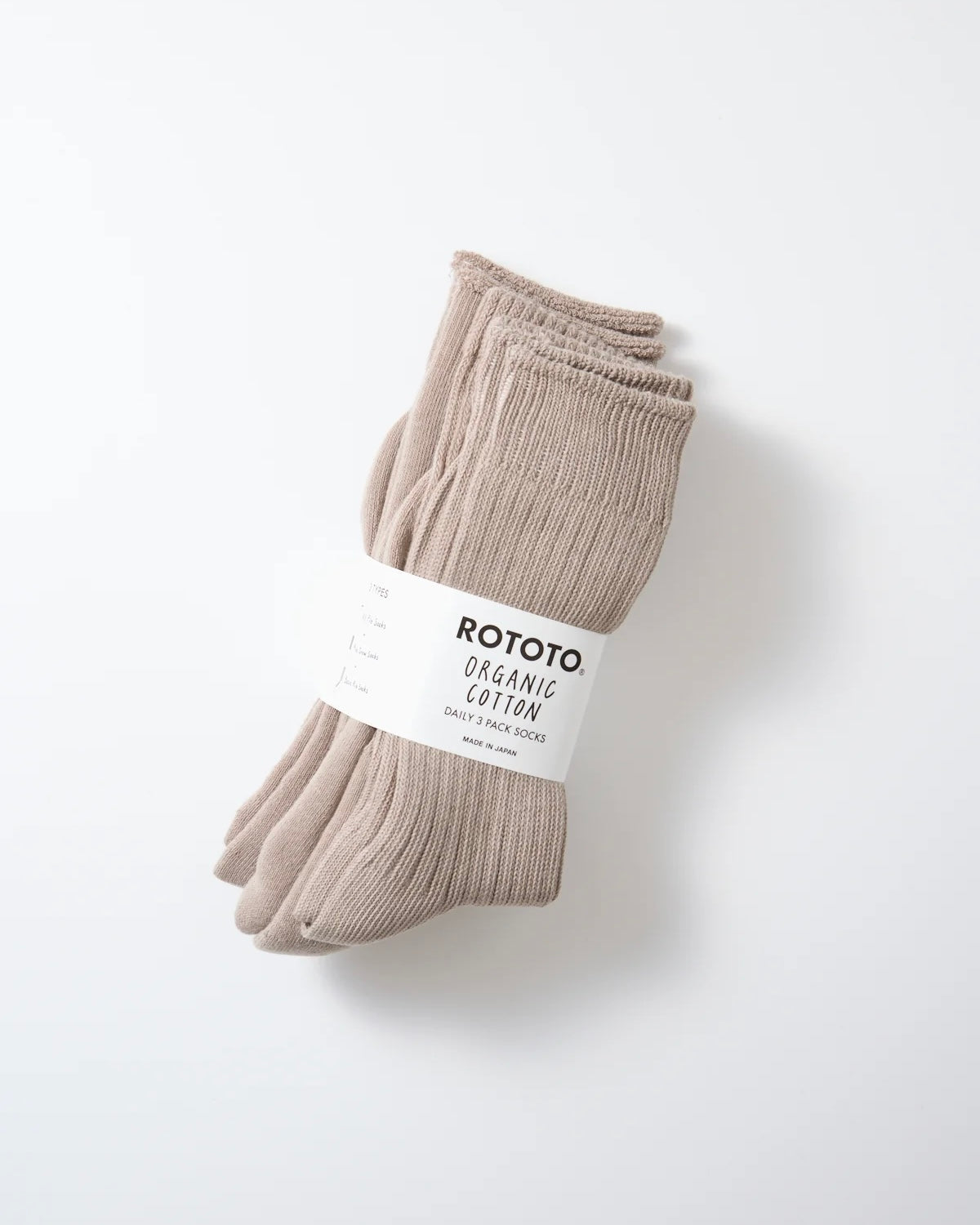 ROTOTO ロトト / ORGANIC DAILY 3 PACK CREW SOCKS オーガニックデイリー3パッククルーソックス