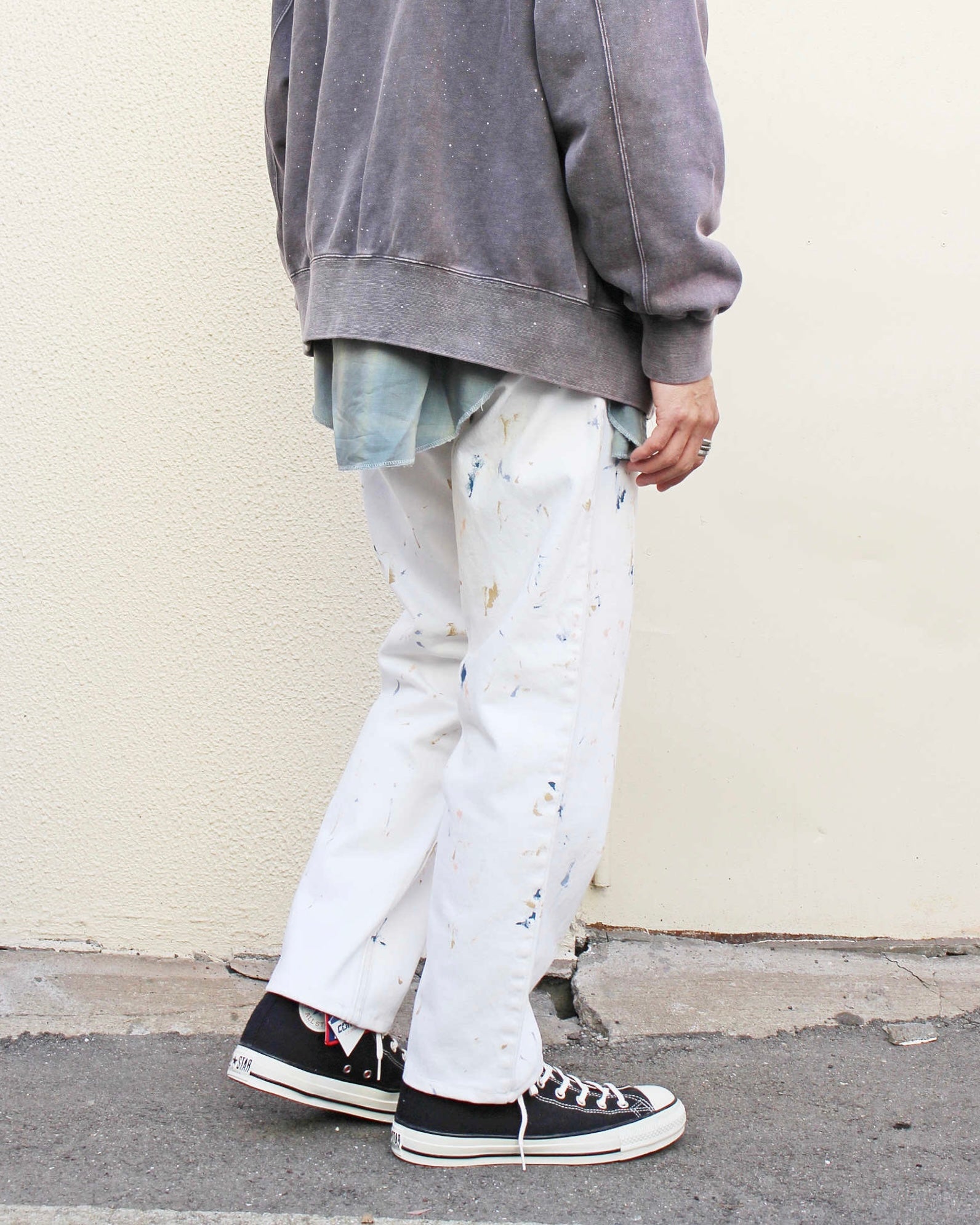 Nasngwam. ナスングワム / COLLISION DENIM PANTS コリジョンデニムパンツ (WHITE ホワイト)