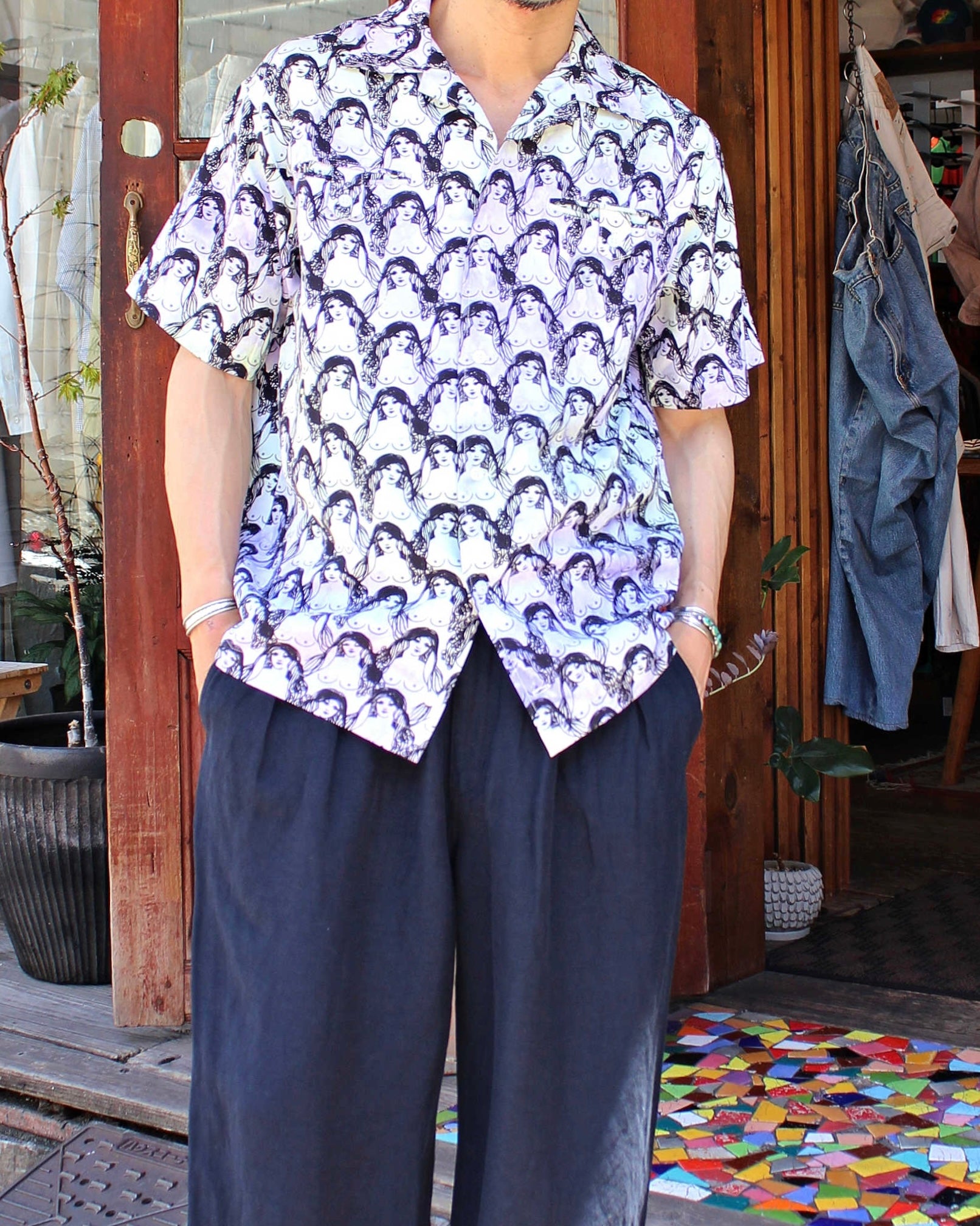 O.K. オーケー / OPPAI IPPAI RAYON SHIRT オッパイイッパイレーヨンシャツ (TIE DYE2 タイダイ)