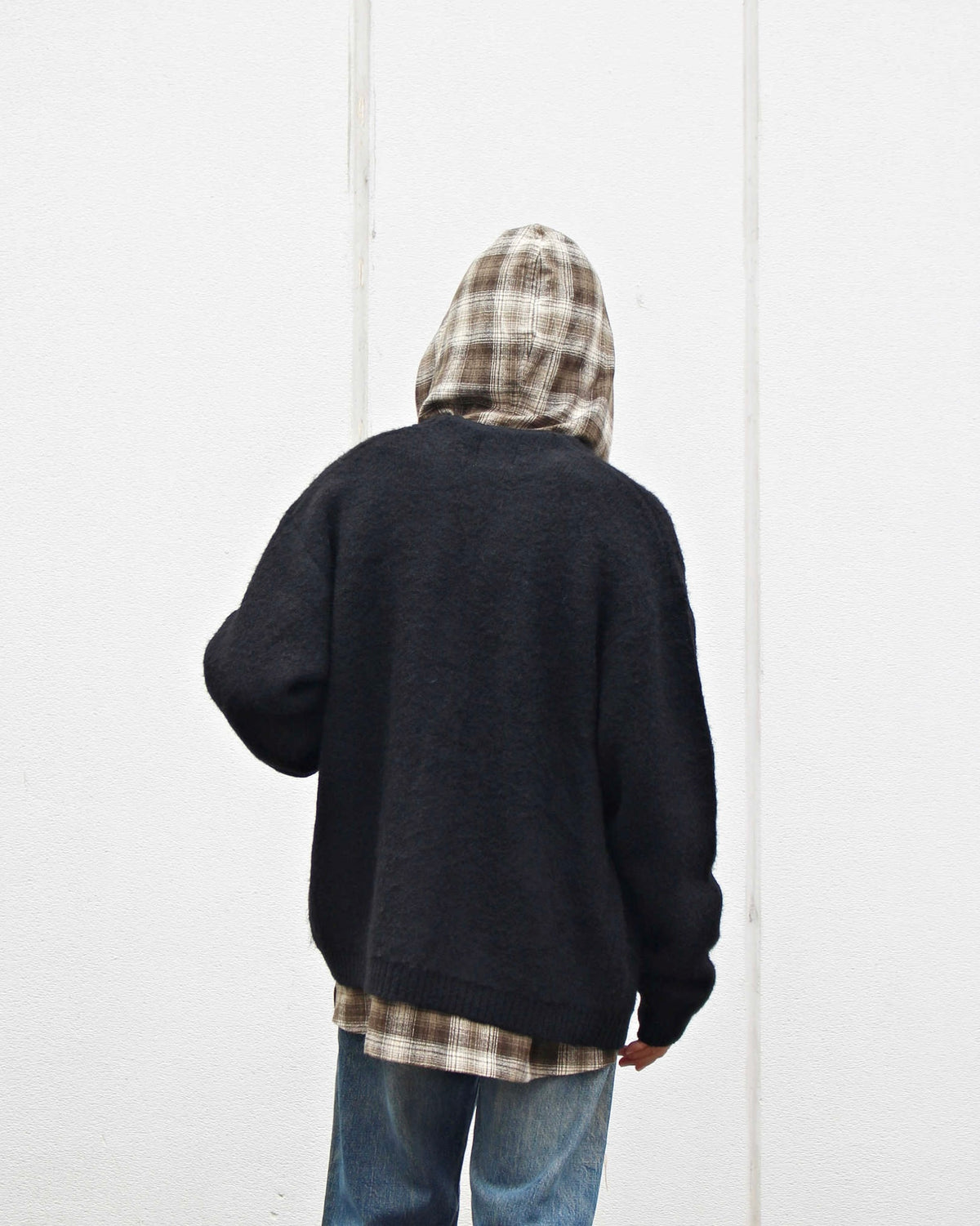 TOWN CRAFT タウンクラフト / mohair shaggy cardigan  モヘアカーディガン (BLACK ブラック)