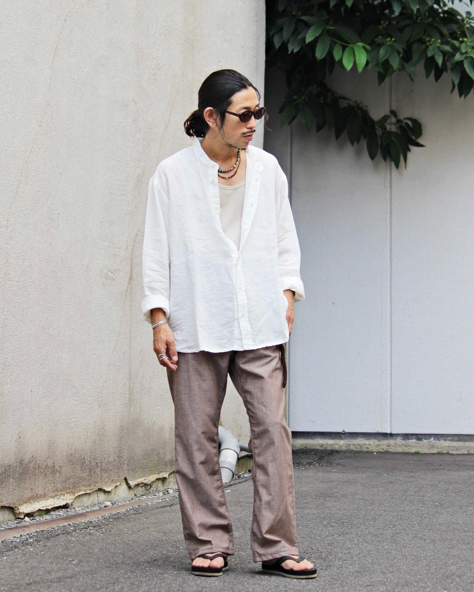 Nasngwam. ナスングワム / 70’s BELL PANTS セブンティーズベルパンツ (BROWN ブラウン)