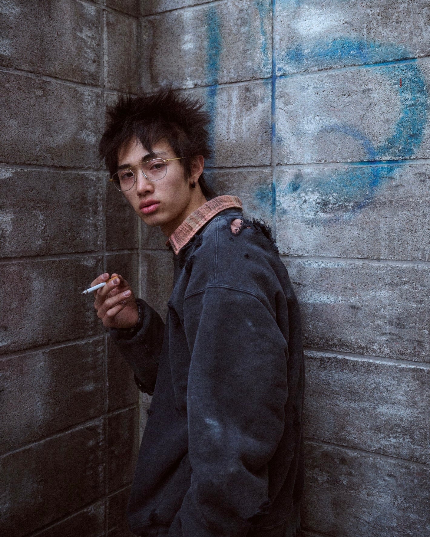 minami Anderson ミナミアンダーソン / Distressed Sweat Pants ディストレストスウェットパンツ (BLACK ブラック)