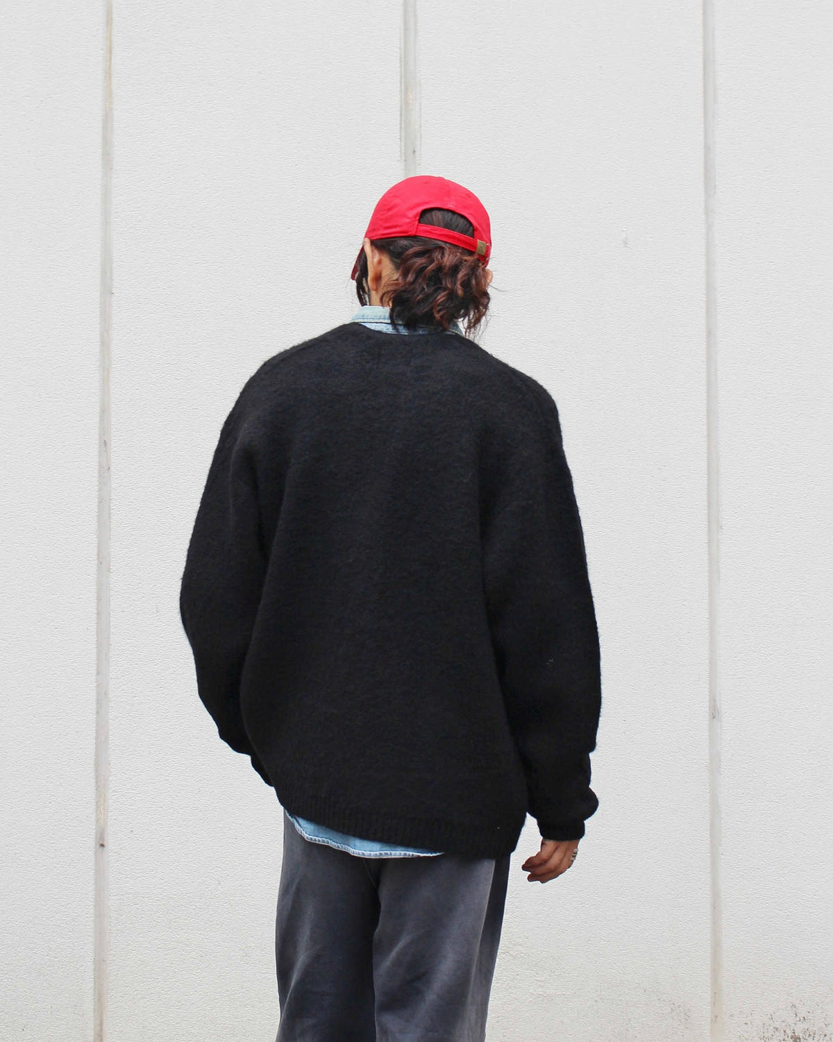 TOWN CRAFT タウンクラフト / mohair shaggy cardigan  モヘアカーディガン (BLACK ブラック)
