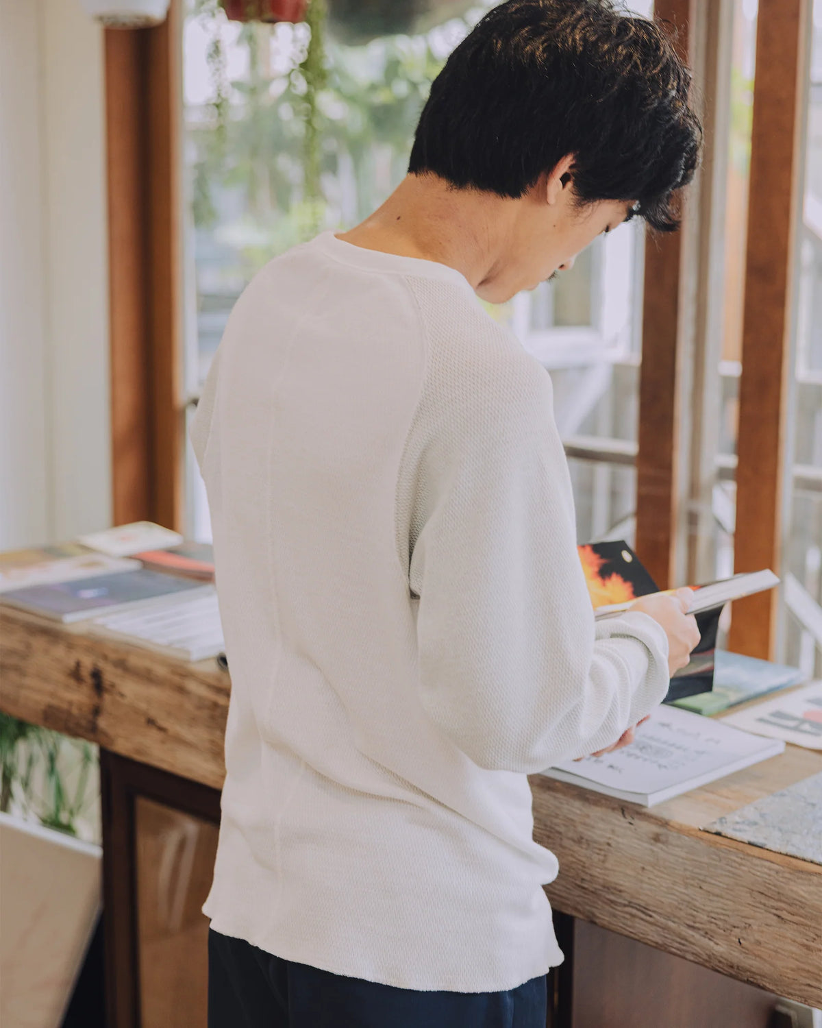 IMPRESTORE インプレストア / Nelson | Honecomb Thermal Freedom L/S Tee ハニカムサーマル (WHITE×GRAY ホワイトグレー)