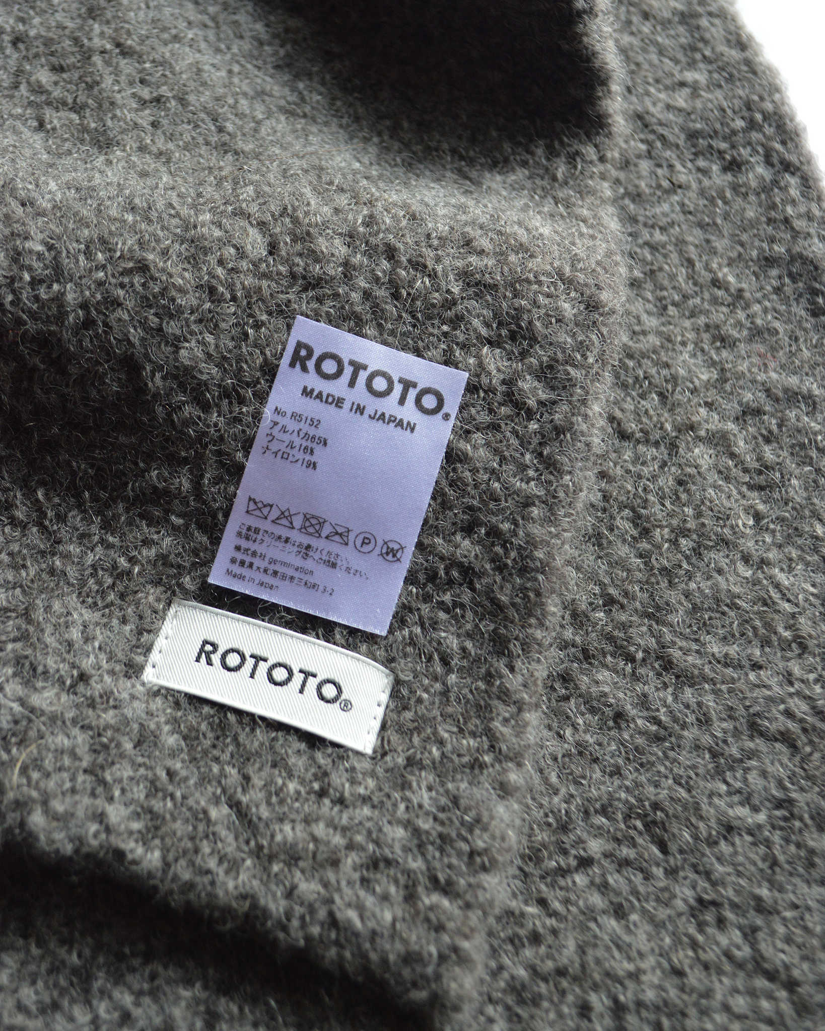 ROTOTO ロトト / ALPACA BOUCLE SHORT MUFFLER アルパカブークレショートマフラー