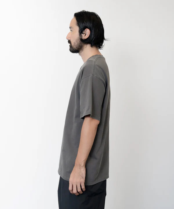 Knuu ヌウ / Heavy Crewneck Pigment Dye T-Shirt  ヘビークルーネックピグメントダイティーシャツ (BLACK ブラック)