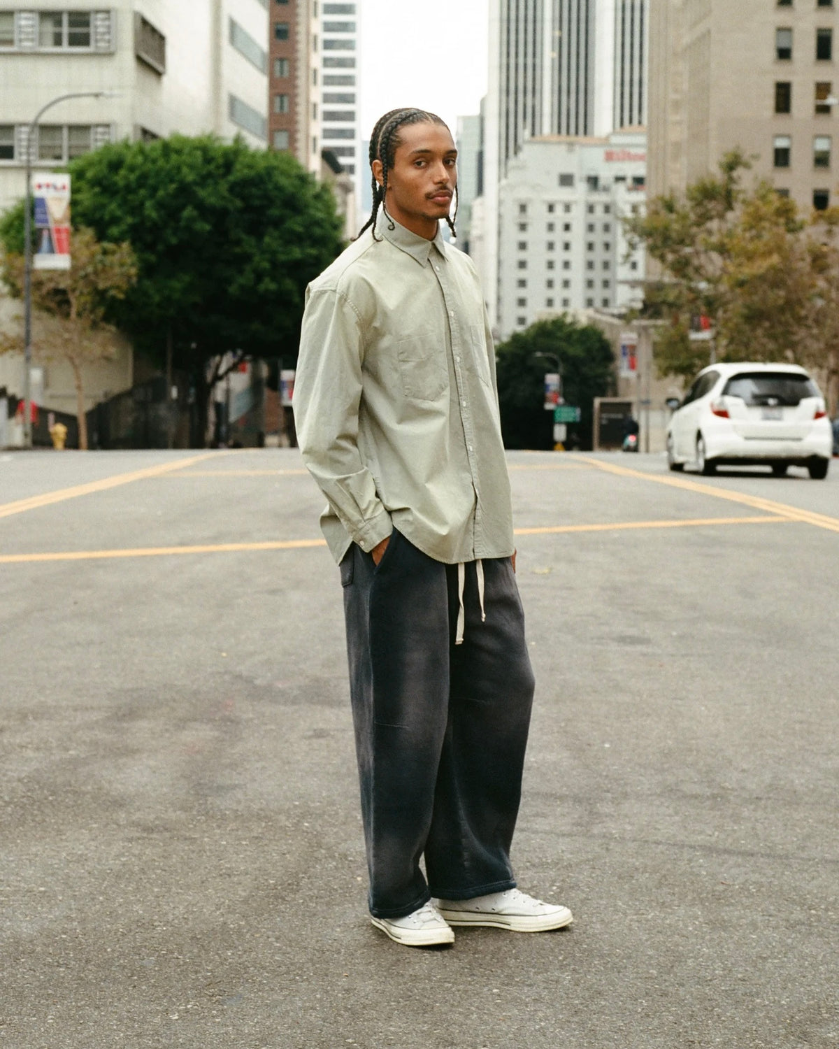 MOOJIMOOJI ムージームージ / SWEAT 04 PANTS AGED スウェットパンツ (BLACK ブラック)