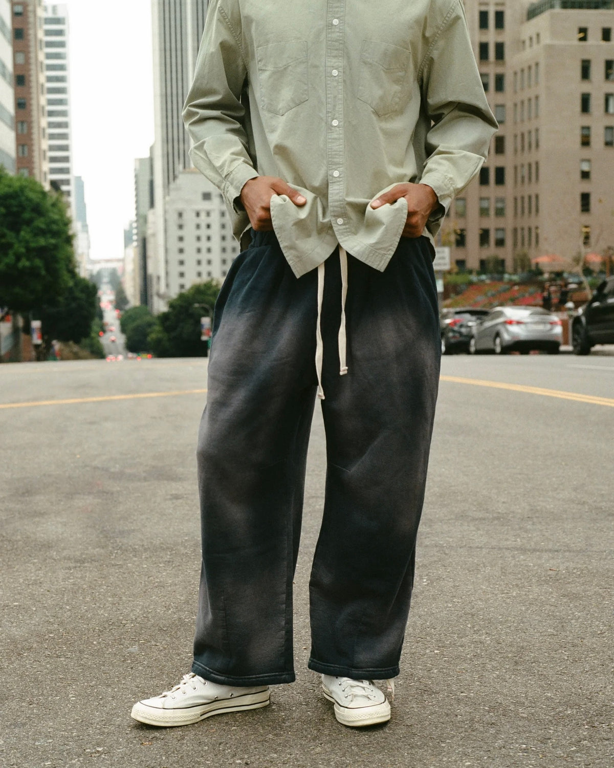 MOOJIMOOJI ムージームージ / SWEAT 04 PANTS AGED スウェットパンツ (BLACK ブラック)