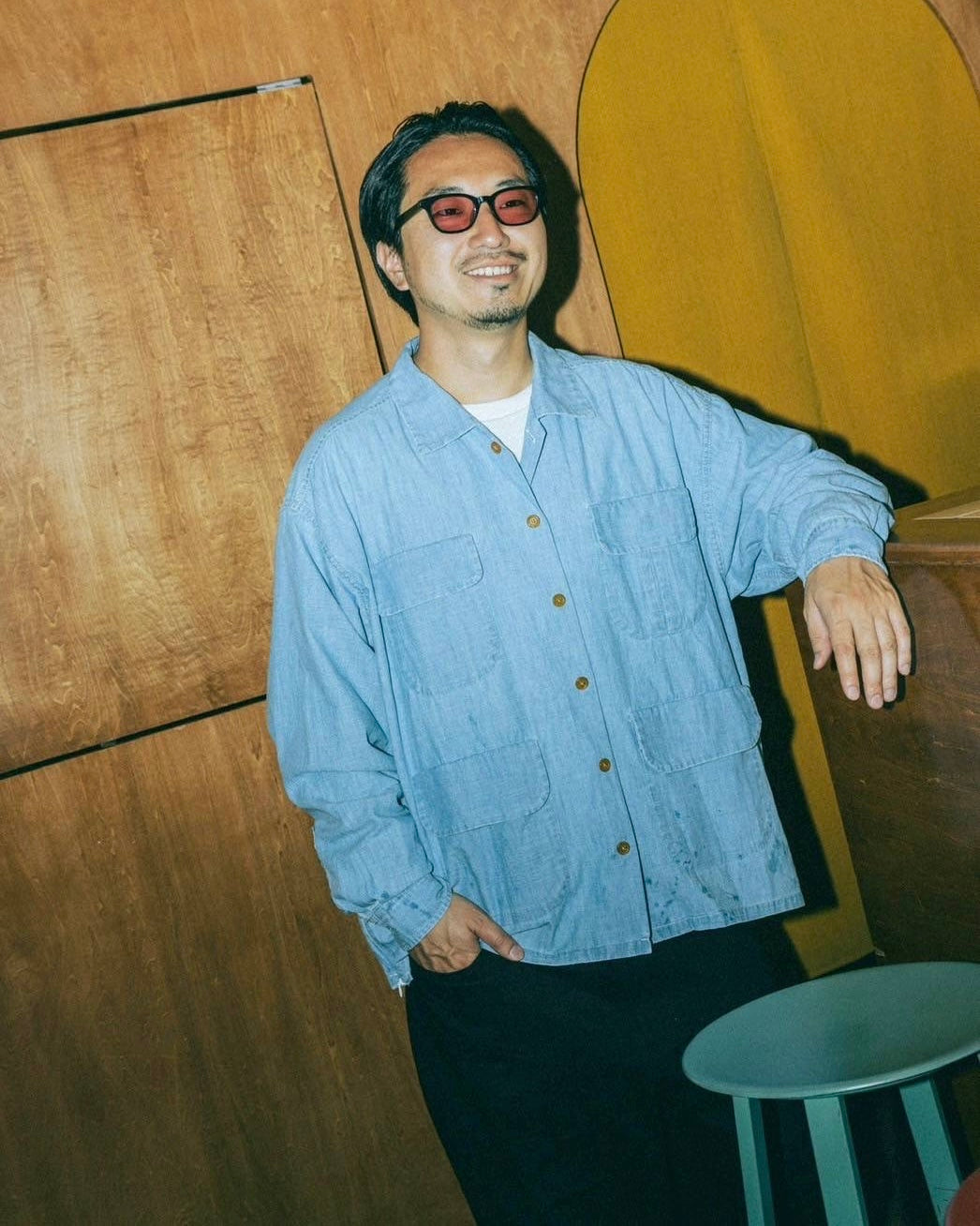 IMPRESTORE インプレストア / Portman-LS ポートマン | Open collar shirt オープンカラーシャツ (5ozchambray Vintage wash ヴィンテージウォッシュ)　