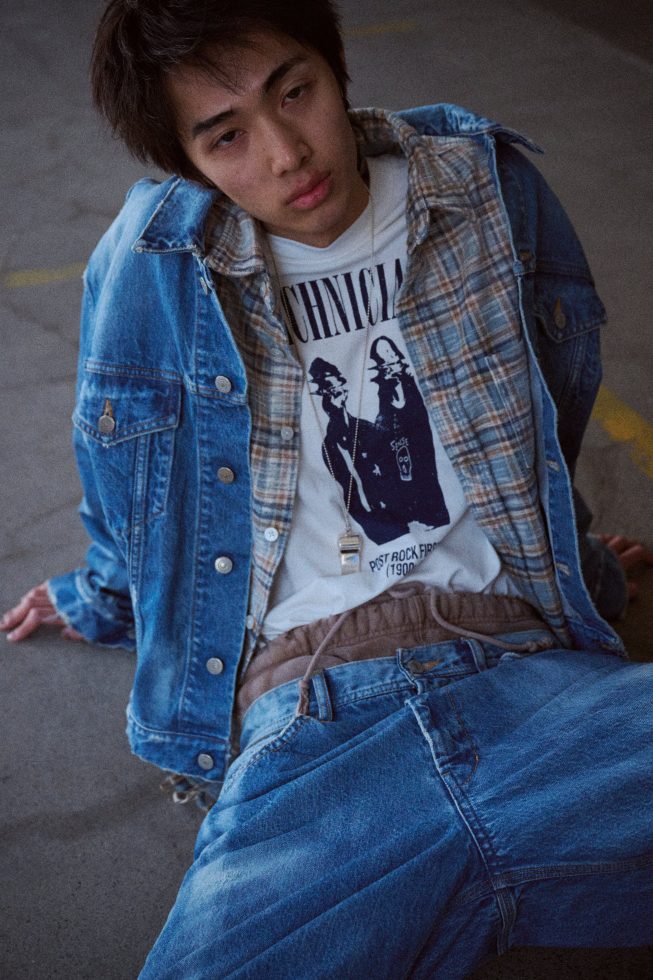 minami Anderson ミナミアンダーソン / Gradient Bleach Shirt グレディエントブリーチシャツ (SAX サックス)