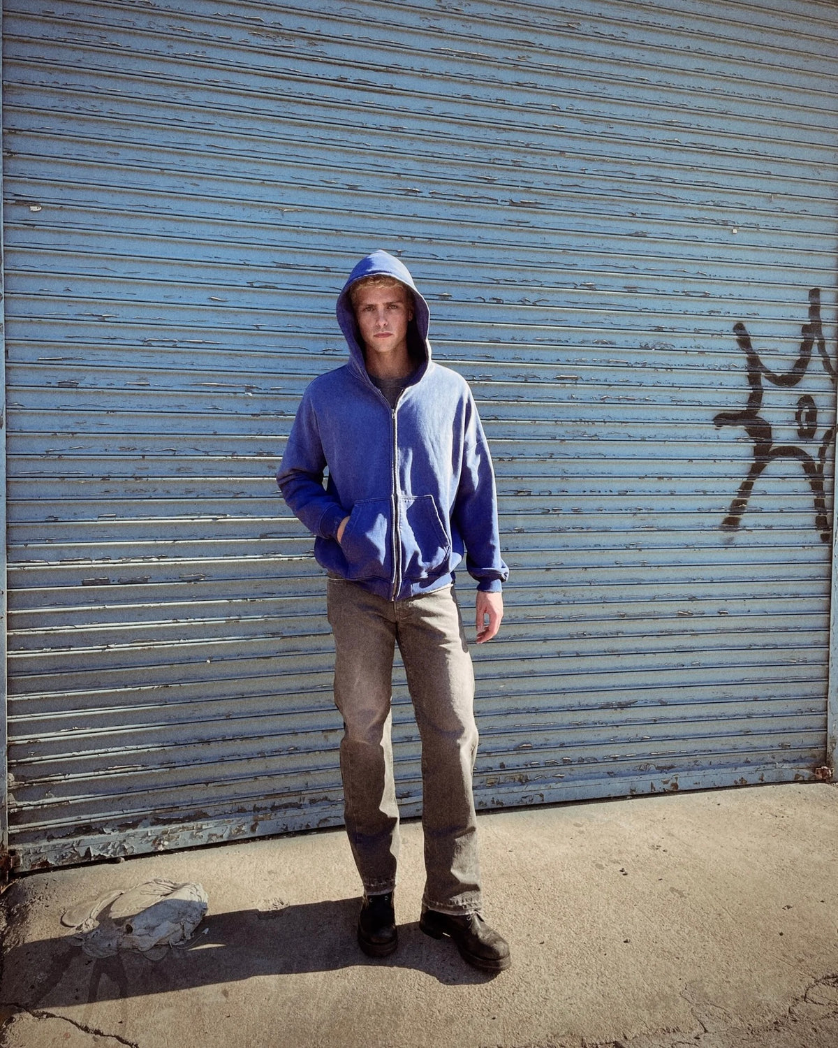 MOOJIMOOJI ムージムージー / OVERSIZE ZIP UP HOODIE AGED オーバーサイズジップアップフーディー (PURPLE パープル)