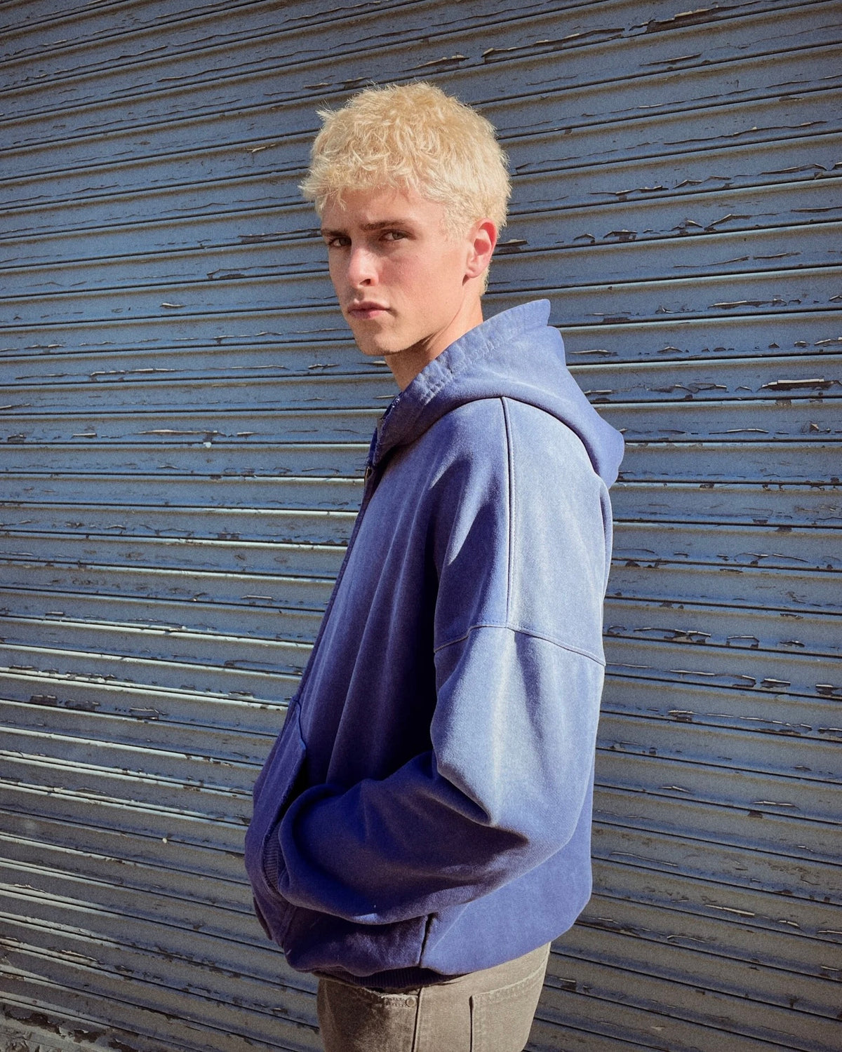 MOOJIMOOJI ムージムージー / OVERSIZE ZIP UP HOODIE AGED オーバーサイズジップアップフーディー (PURPLE パープル)