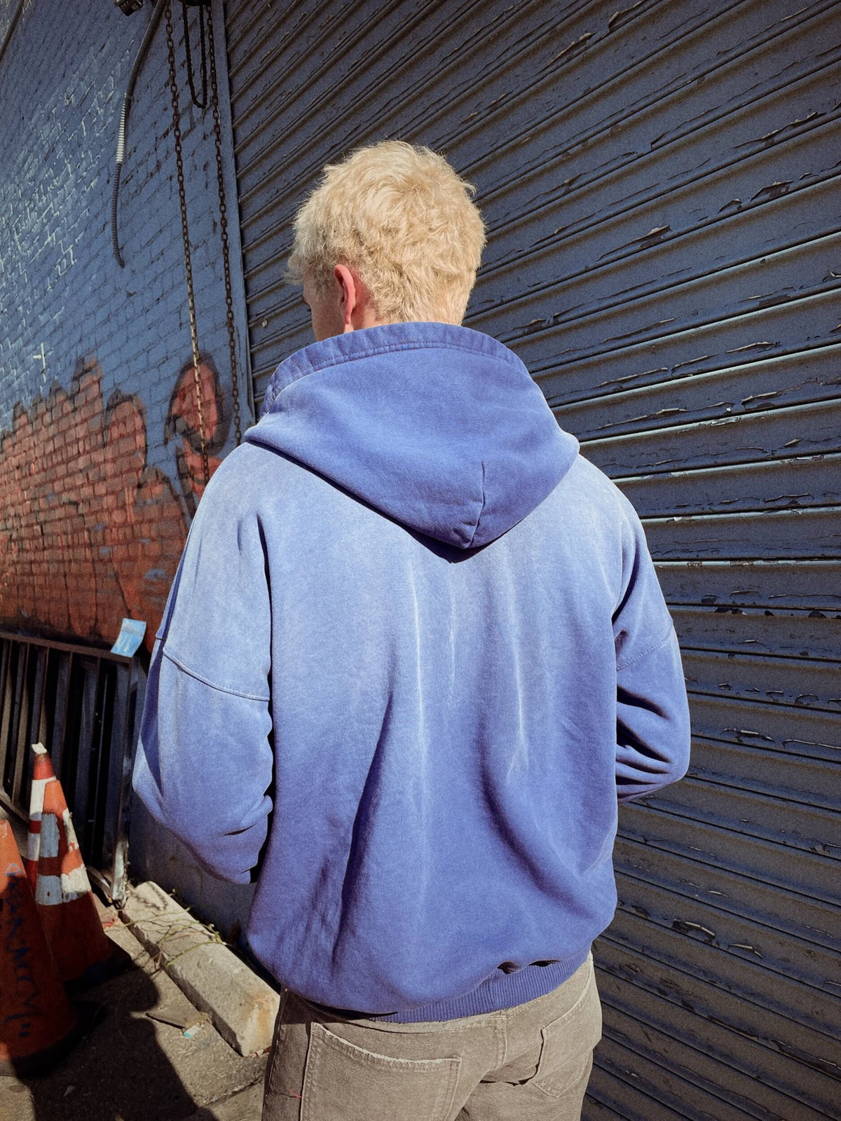 MOOJIMOOJI ムージムージー / OVERSIZE ZIP UP HOODIE AGED オーバーサイズジップアップフーディー (PURPLE パープル)