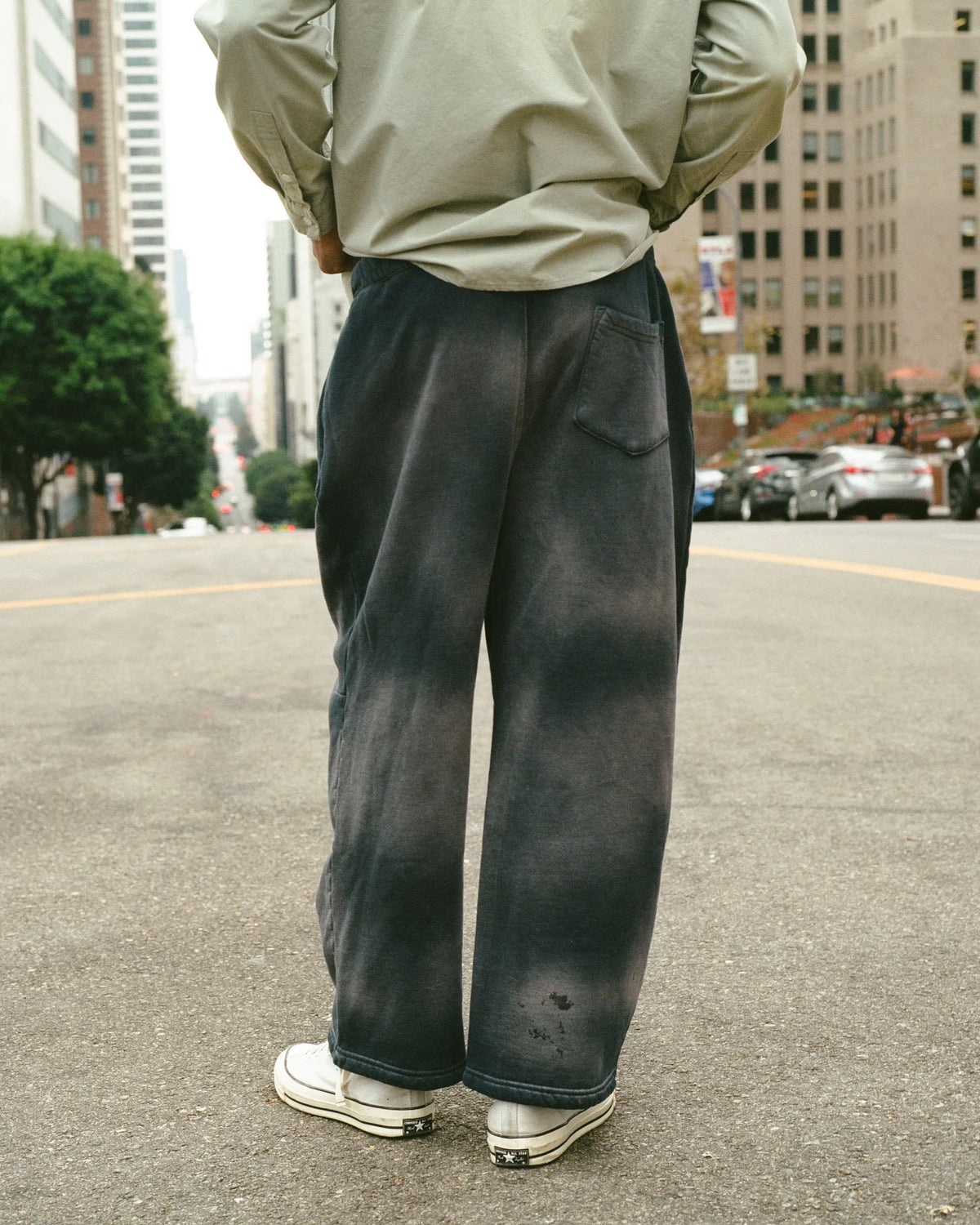 MOOJIMOOJI ムージームージ / SWEAT 04 PANTS AGED スウェットパンツ (BLACK ブラック)