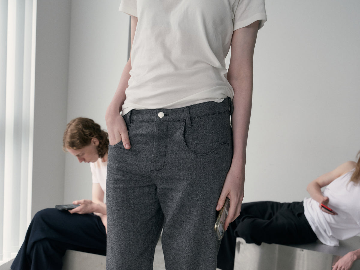 C.M.P,Y シーエムピーワイ / No.13 Wool Blend Jeans ウールブレンドジーンズ (GREY グレー)