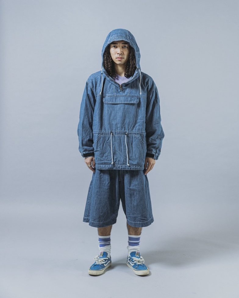 IMPRESTORE インプレストア / Richie リッチー | anorak hoodie アノラックフーディー (Blue Denim Vintage wash ブルーデニムヴィンテージウォッシュ)