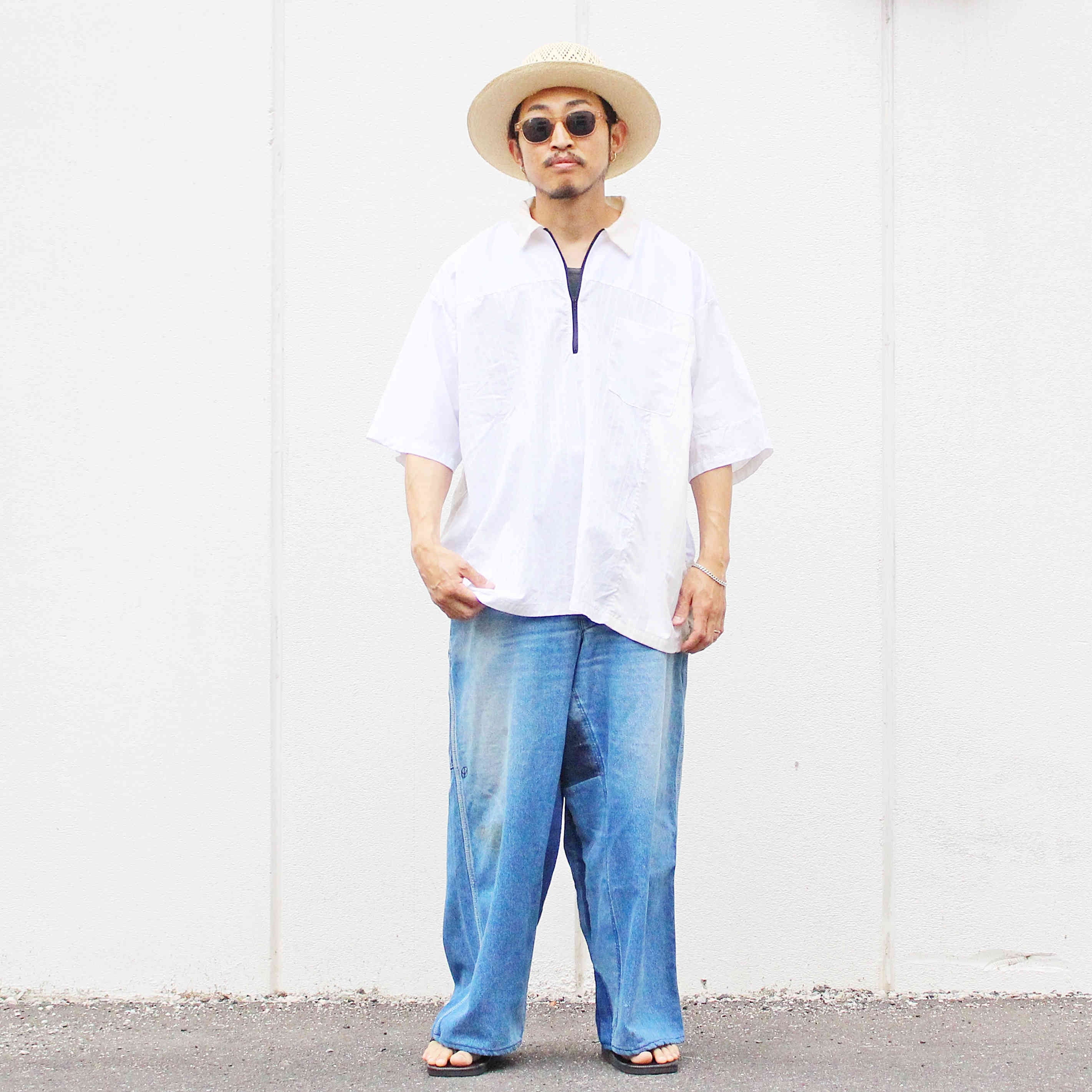 SUNNY SIDE UP サニーサイドアップ / PATCHWORK HALF ZIP SHIRT パッチワークハーフジップシャツ