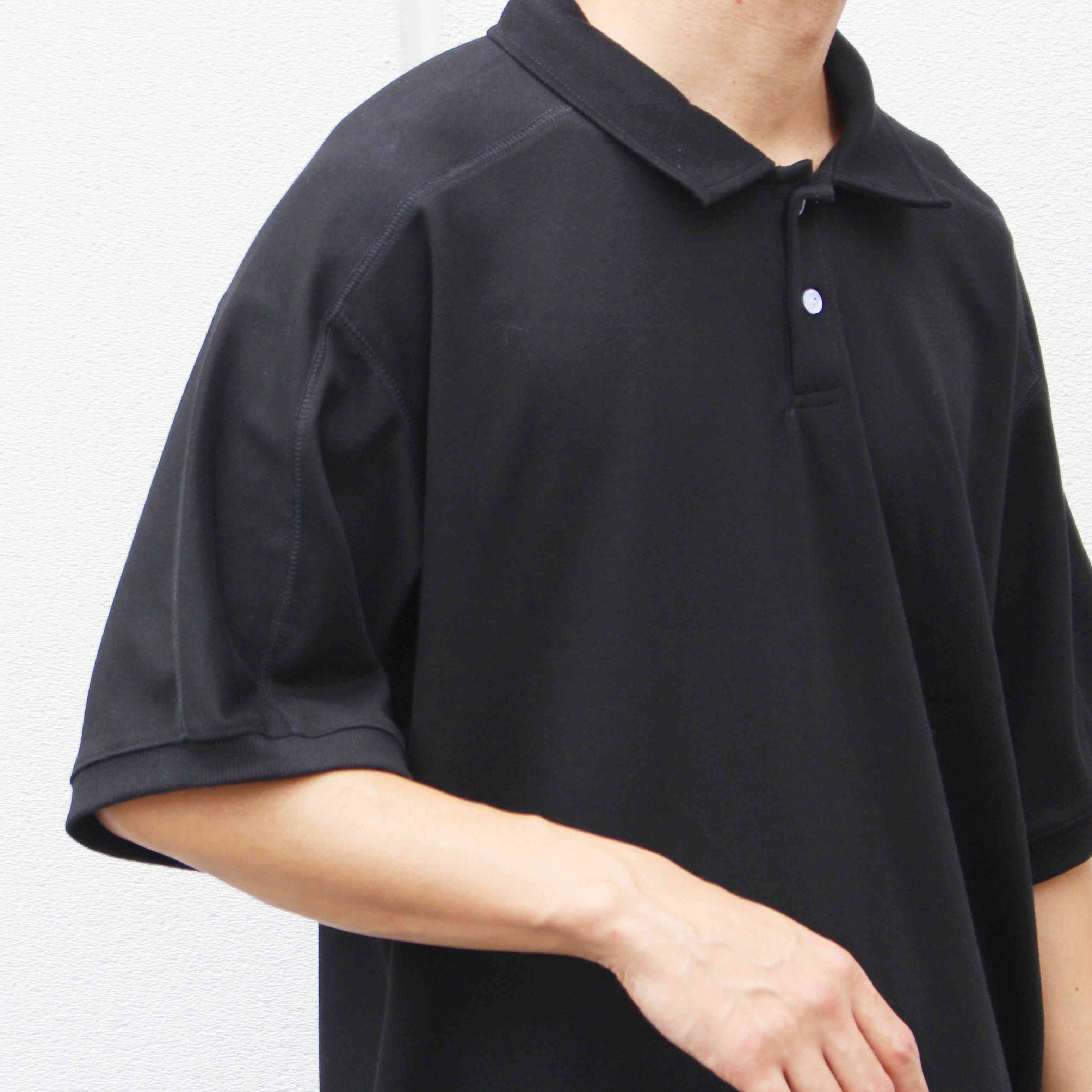 modemdesign / 切り替え裾リブポロシャツ (BLACK)