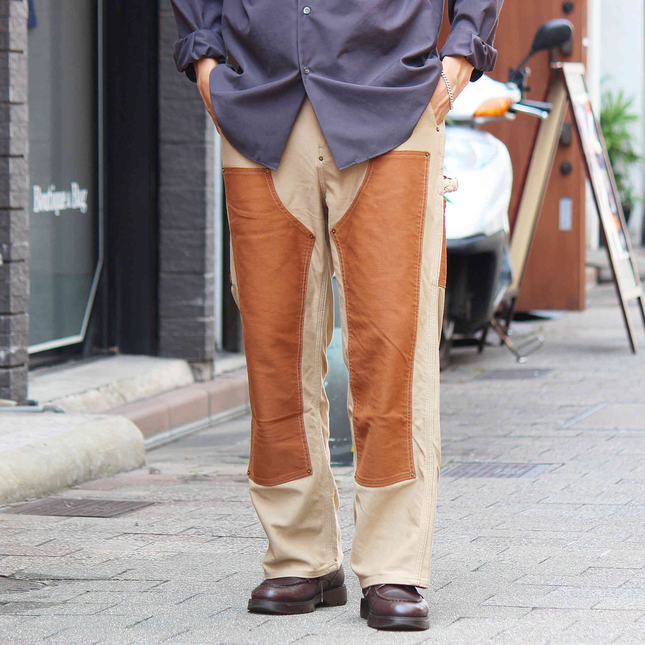 Nasngwam. / DOUBLE KNEE PANTS (BROWN)