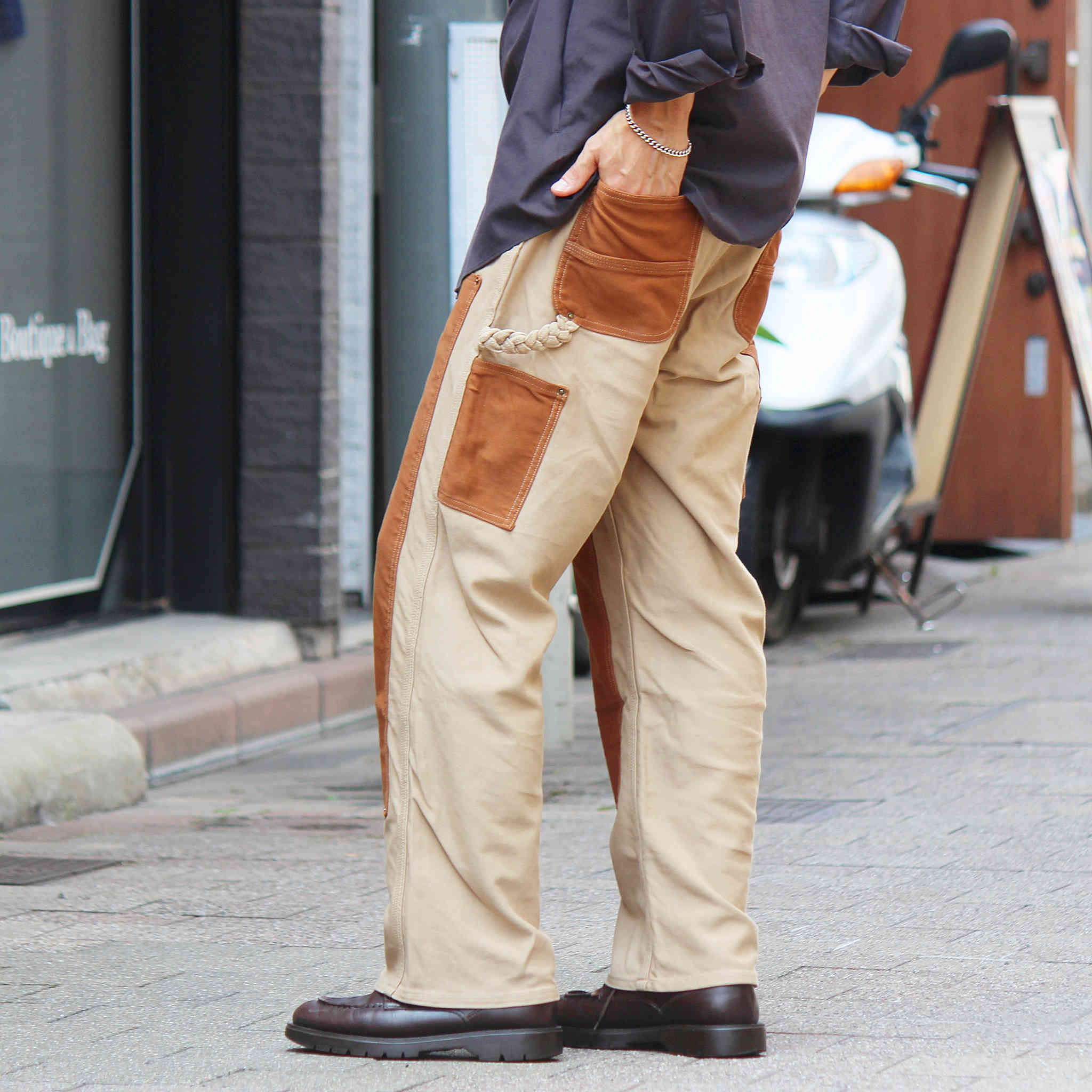 Nasngwam. / DOUBLE KNEE PANTS (BROWN)