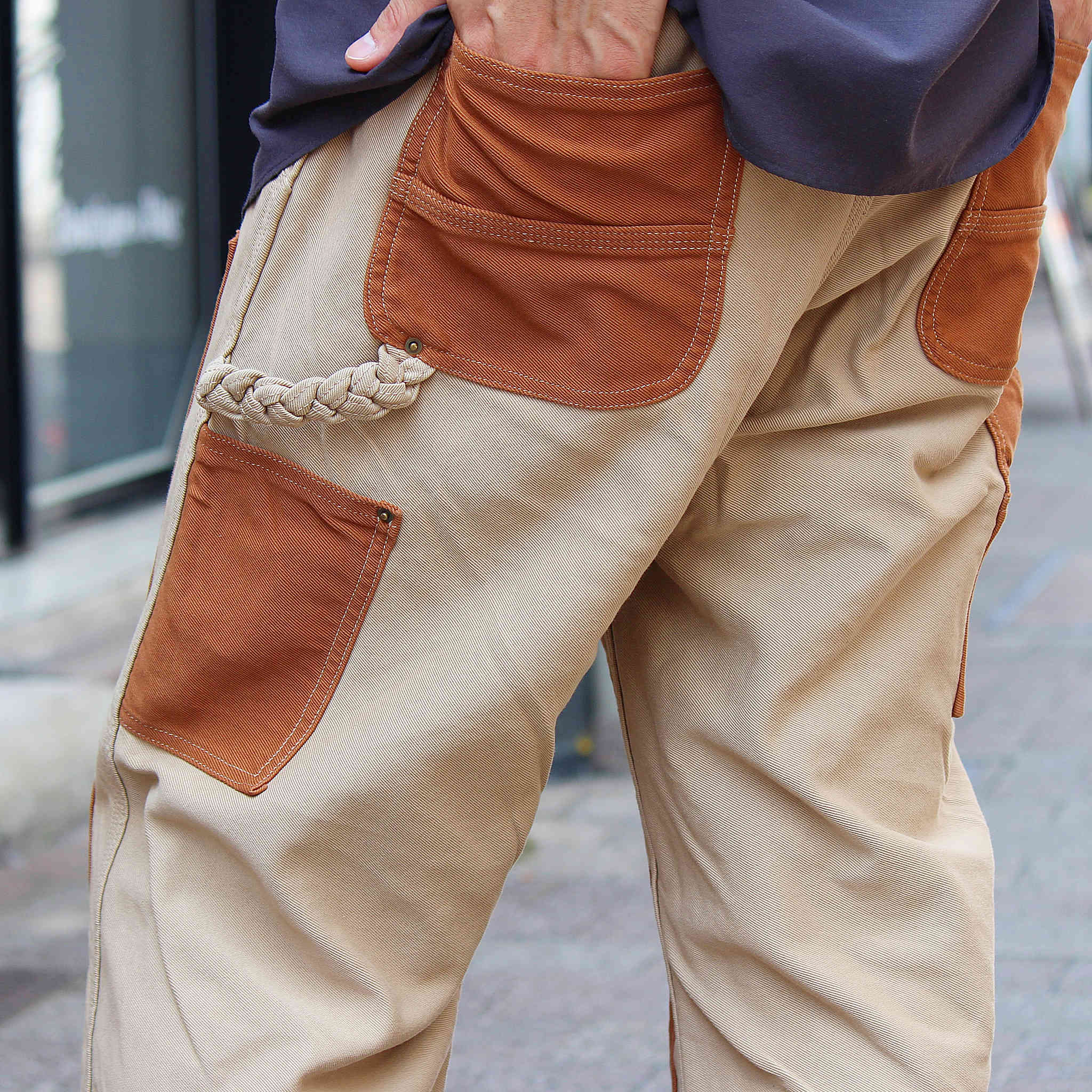 Nasngwam. / DOUBLE KNEE PANTS (BROWN)