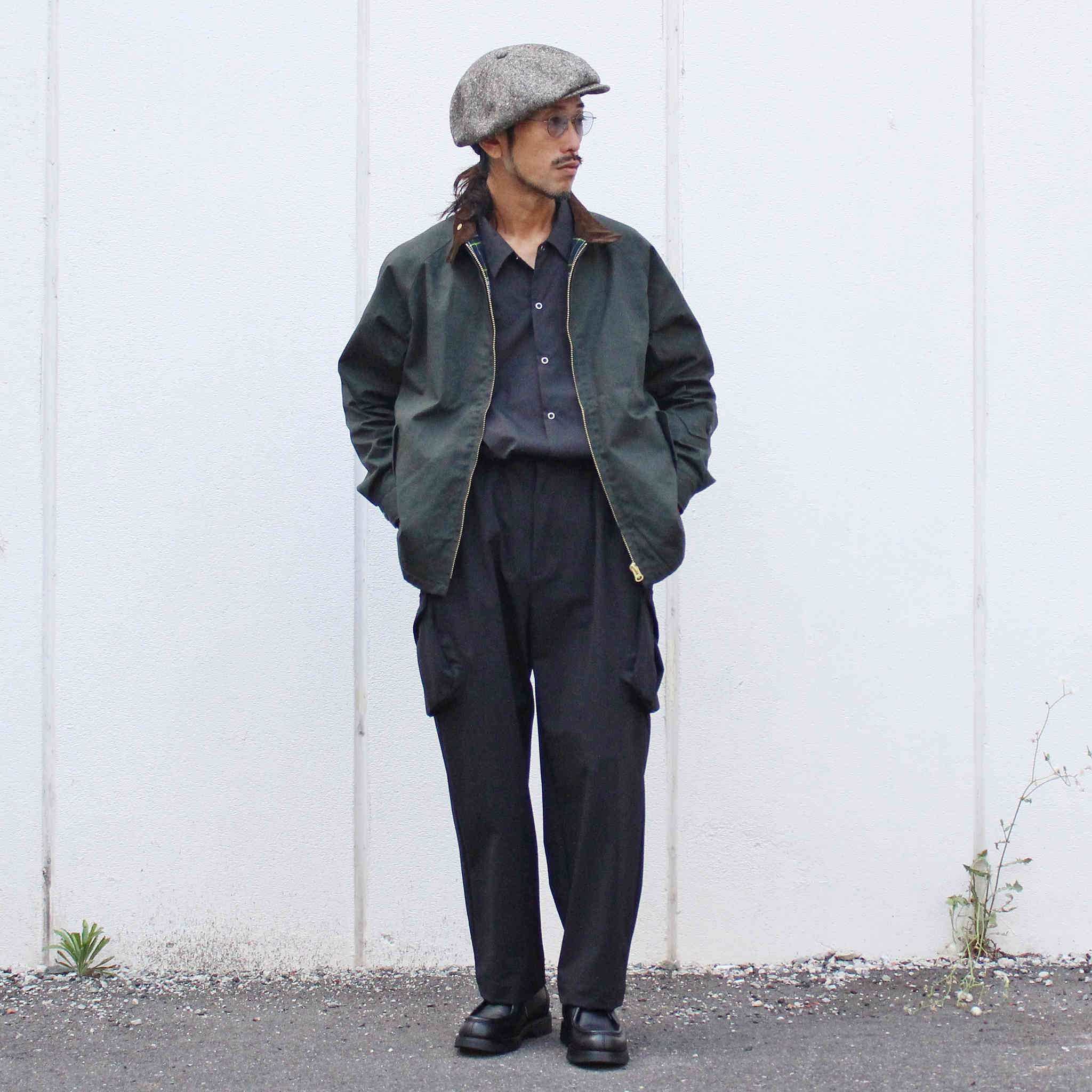 Necessary or unnecessary ネセサリーオアアンネセサリー N.O.UN ナウン / Barber Top バーバートップ (Olive オリーブ) OLIVE / S