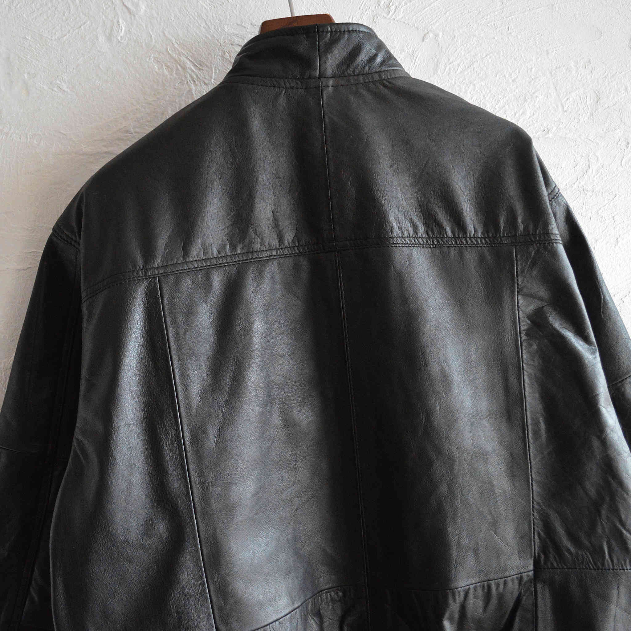 Nasngwam. ナスングワム / CP LEATHER JACKET シーピーレザージャケット (BLACK ブラック)