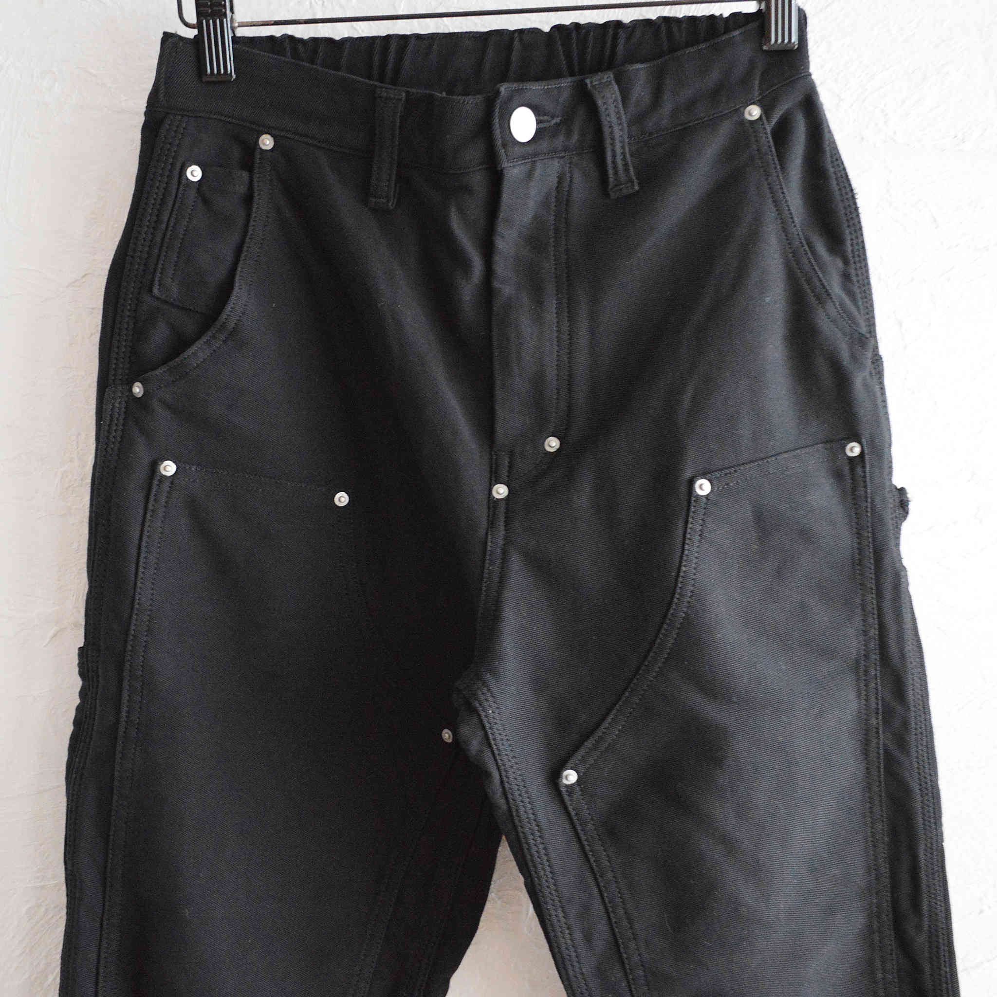 Nasngwam. ナスングワム / DUBLE KNEEE NALLOW PANTS ダブルニーナローパンツ (BLACK ブラック)