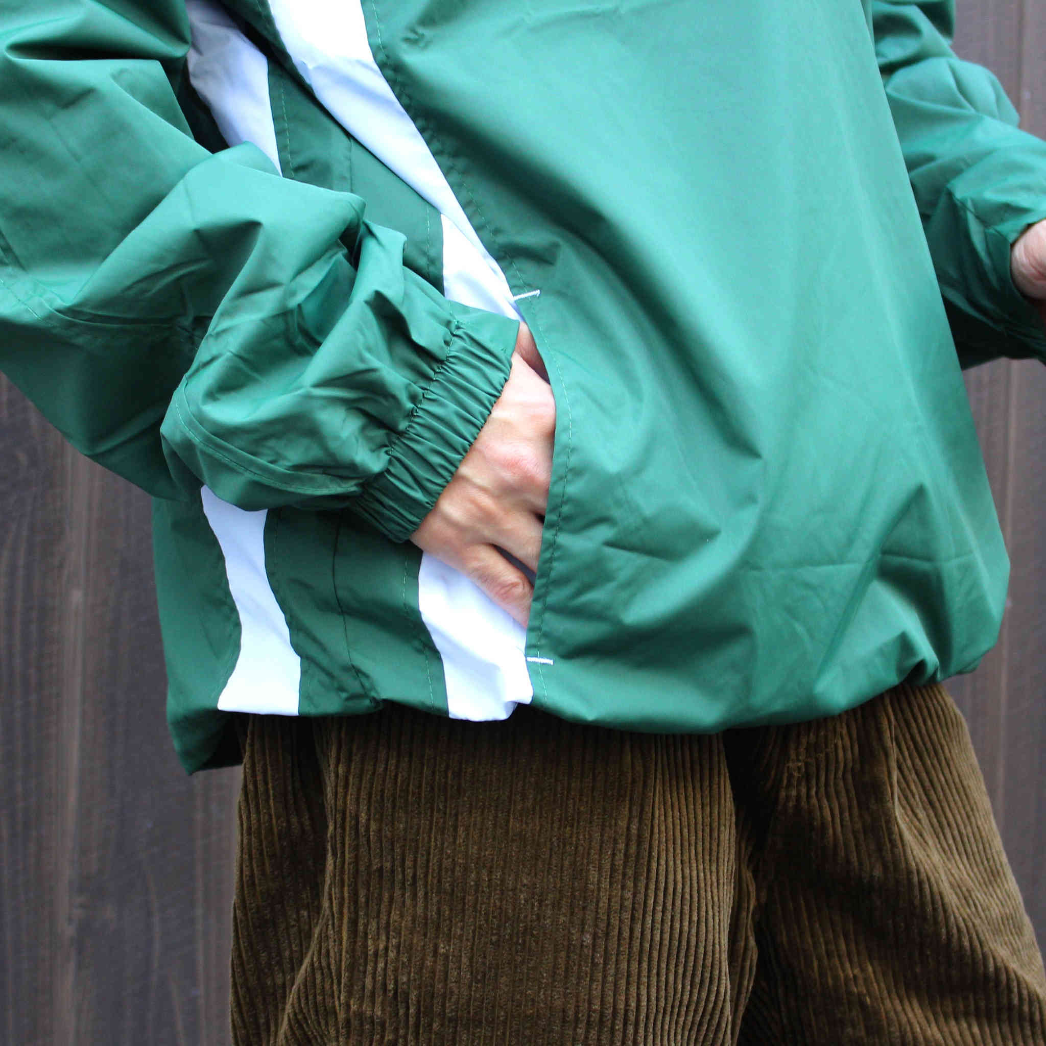 Sport-Tek スポーツテック / Tipped V-Neck Raglan Wind Shirt ウィンドシャツ (FOREST GREEN / WHITE フォレストグリーンホワイト)