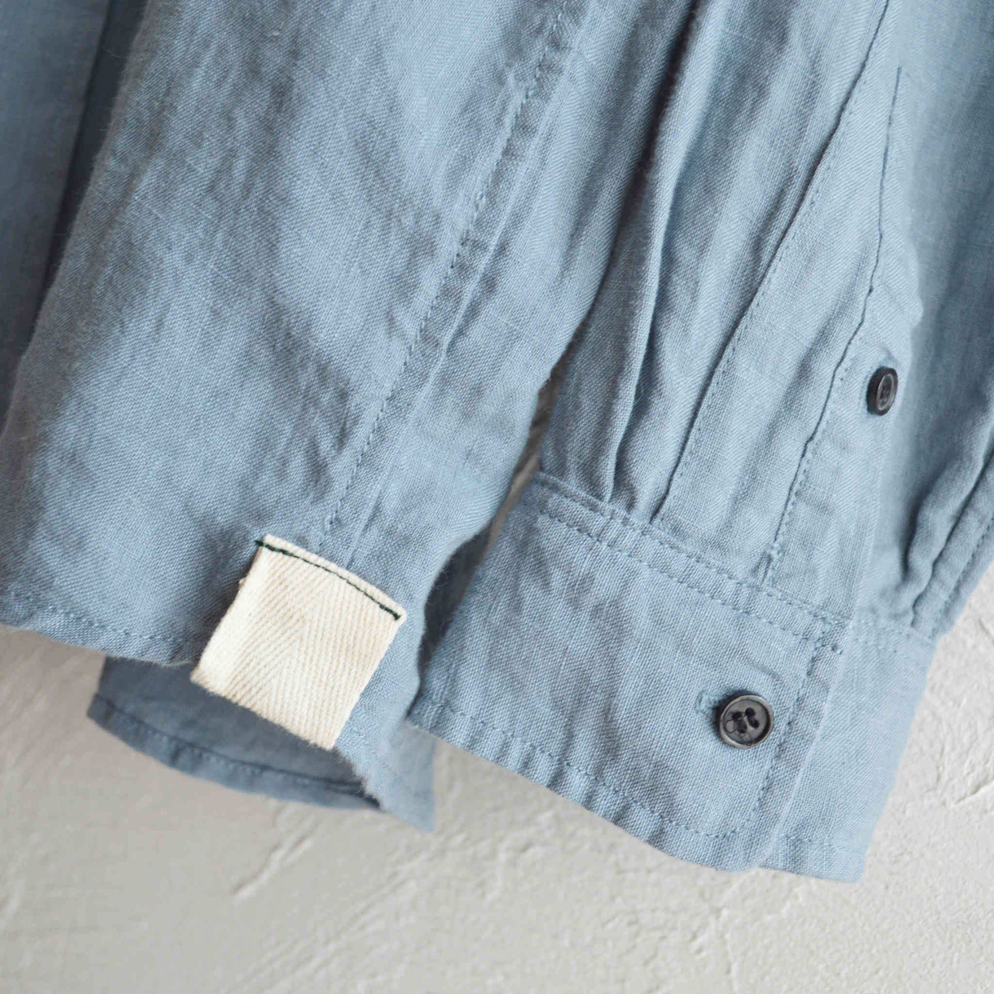 modemdesign モデムデザイン / Linen Mix Wide Shirts リネンミックスワイドシャツ (BLUE ブルー)