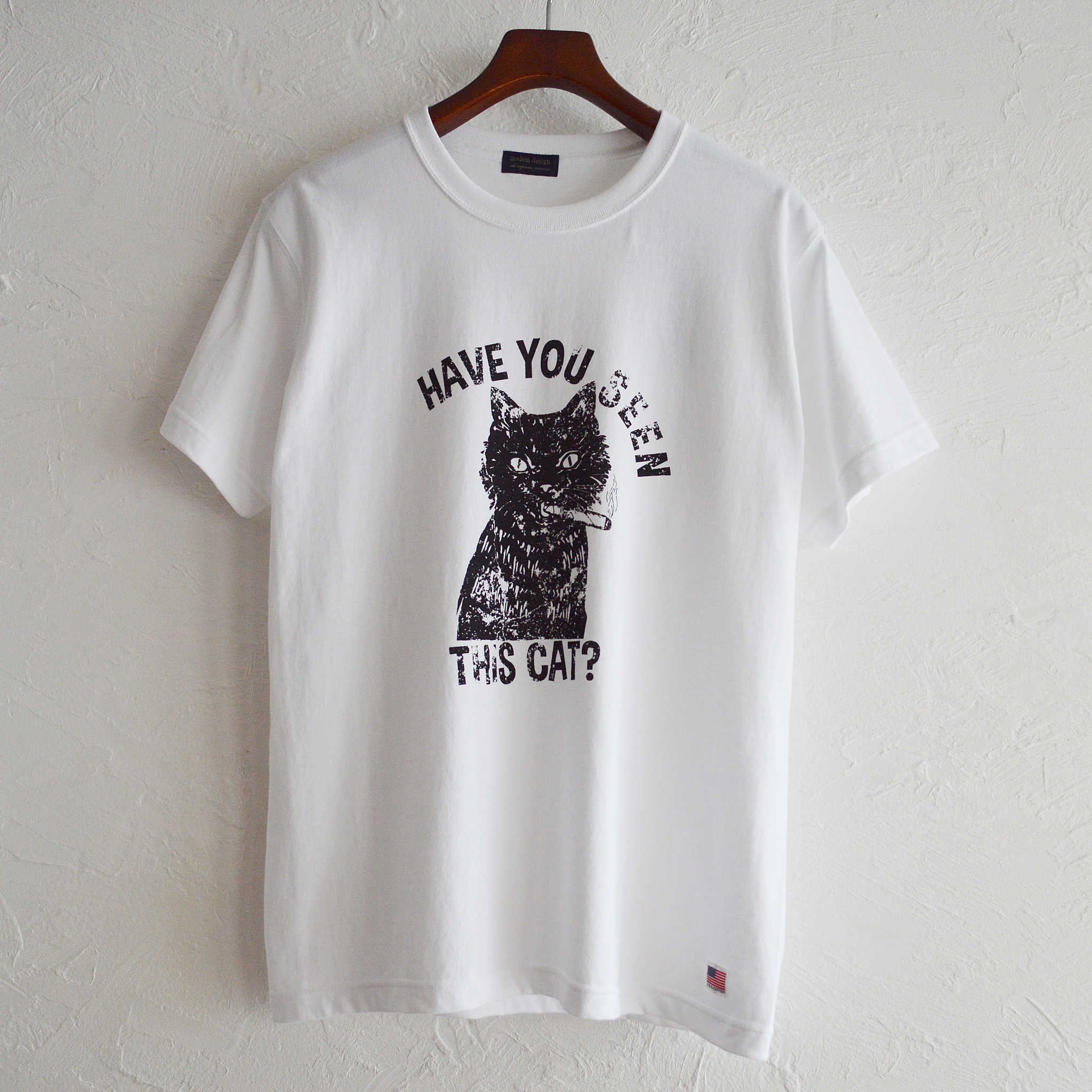 modemdesign モデムデザイン / USA Cotton print Tee THIS CAT ユーエスエーコ ットンプリントティー (WHITE ホワイト)