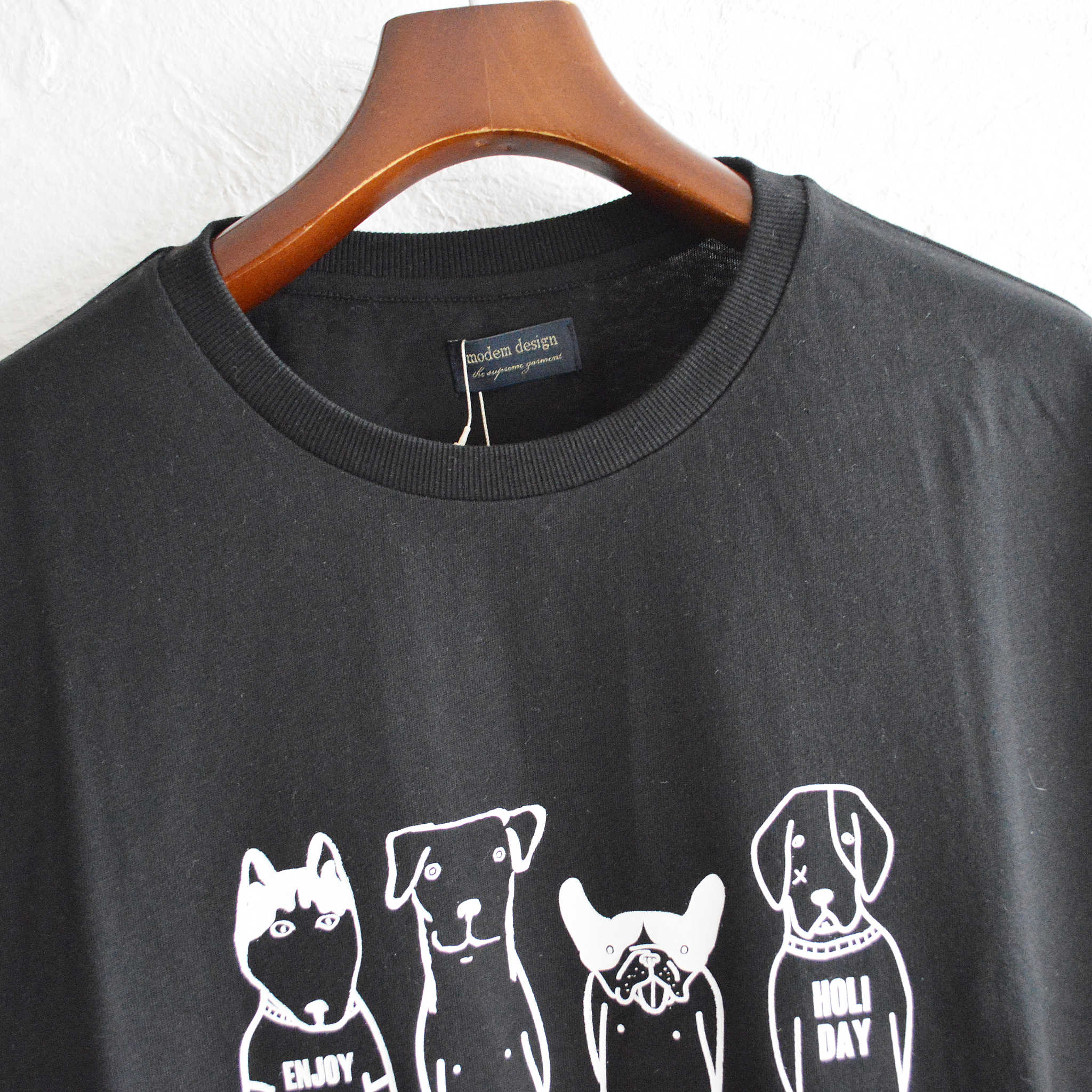 modemdesign モデムデザイン / USA Cotton print Tee VACATION NOW ユーエスエーコ ットンプリントティー (BLACK ブラック)