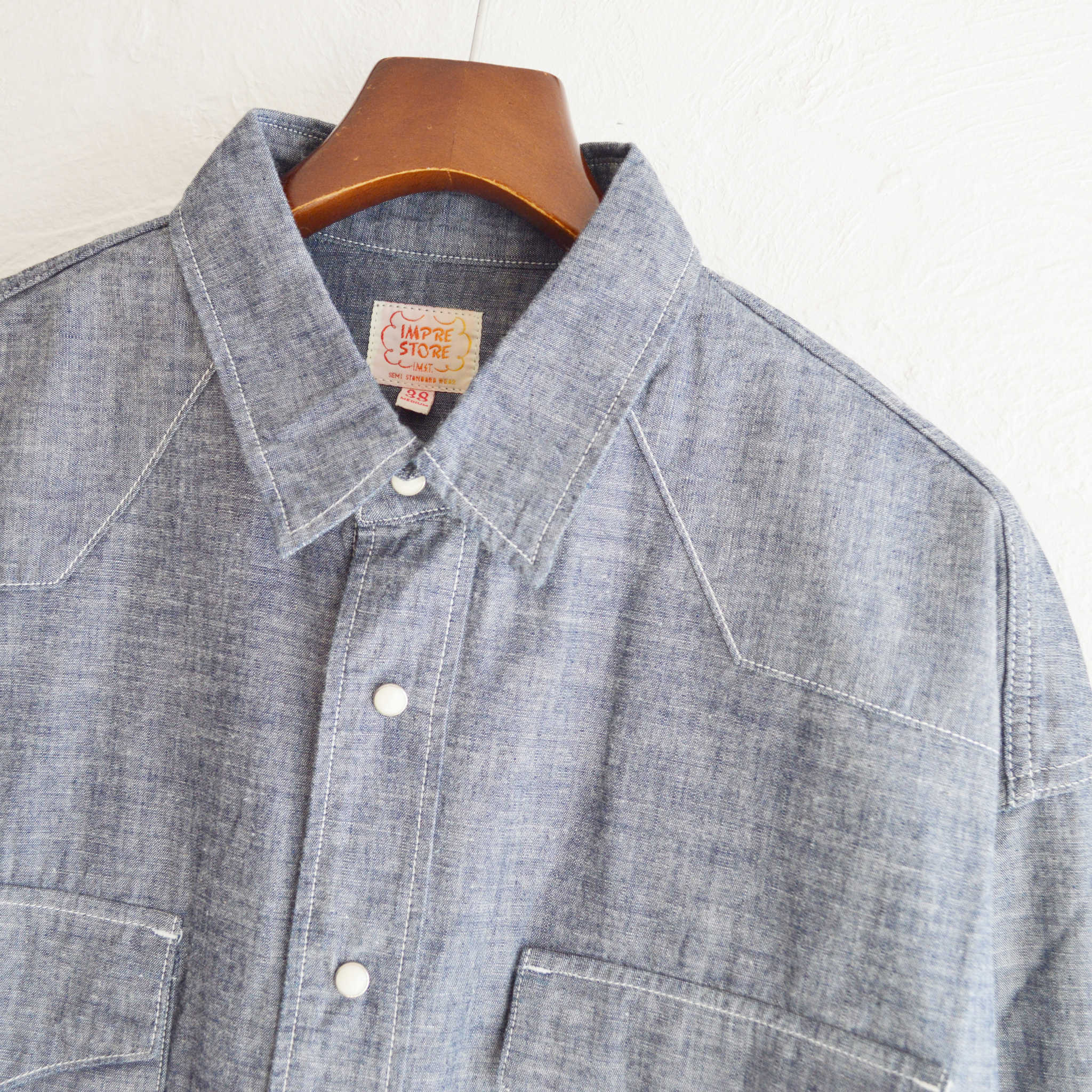 IMPRESTORE インプレストア / Chambray Western Shirts シャンブレーウエスタンシャツ (DARK BLUE ダークブルー)