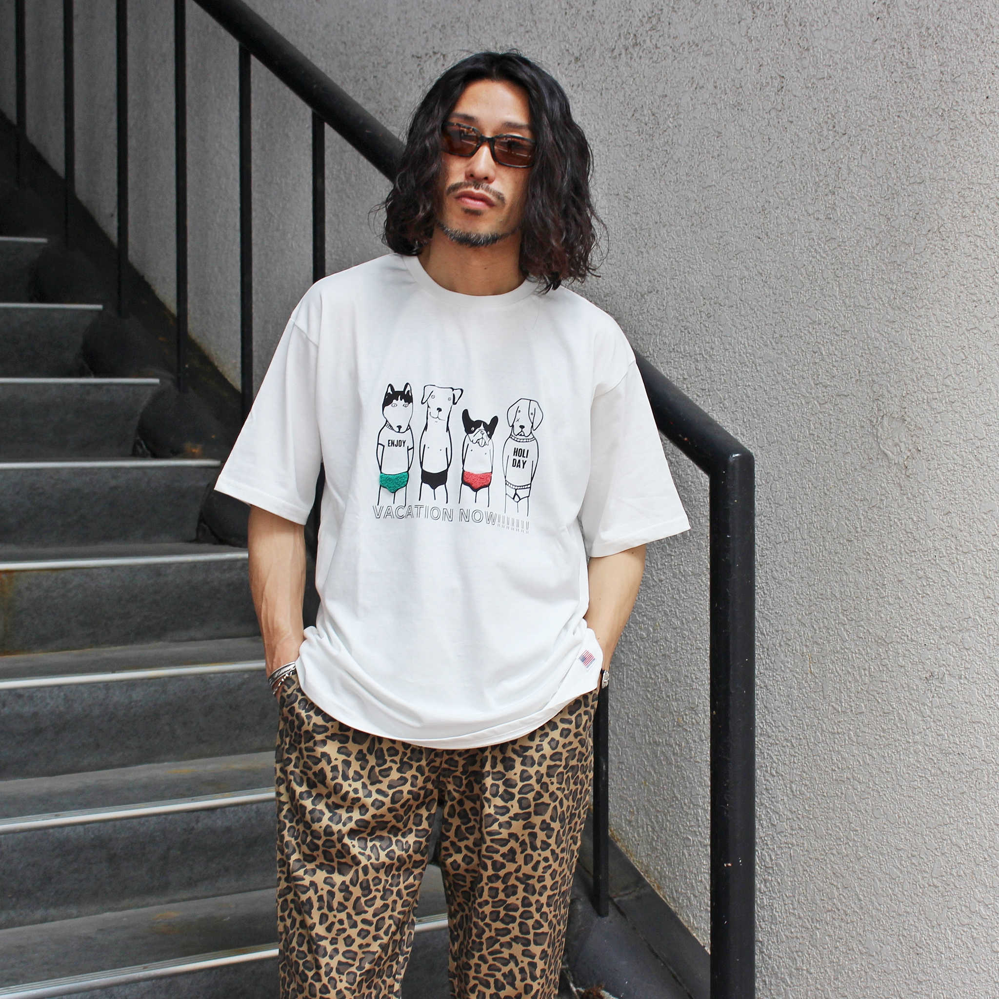 modemdesign モデムデザイン / USA Cotton print Tee VACATION NOW ユーエスエーコ ットンプリントティー (WHITE ホワイト)