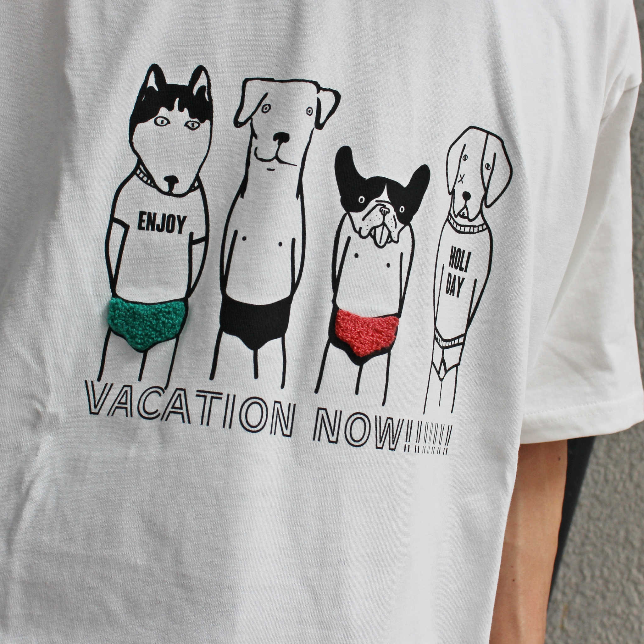 modemdesign モデムデザイン / USA Cotton print Tee VACATION NOW ユーエスエーコ ットンプリントティー (WHITE ホワイト)