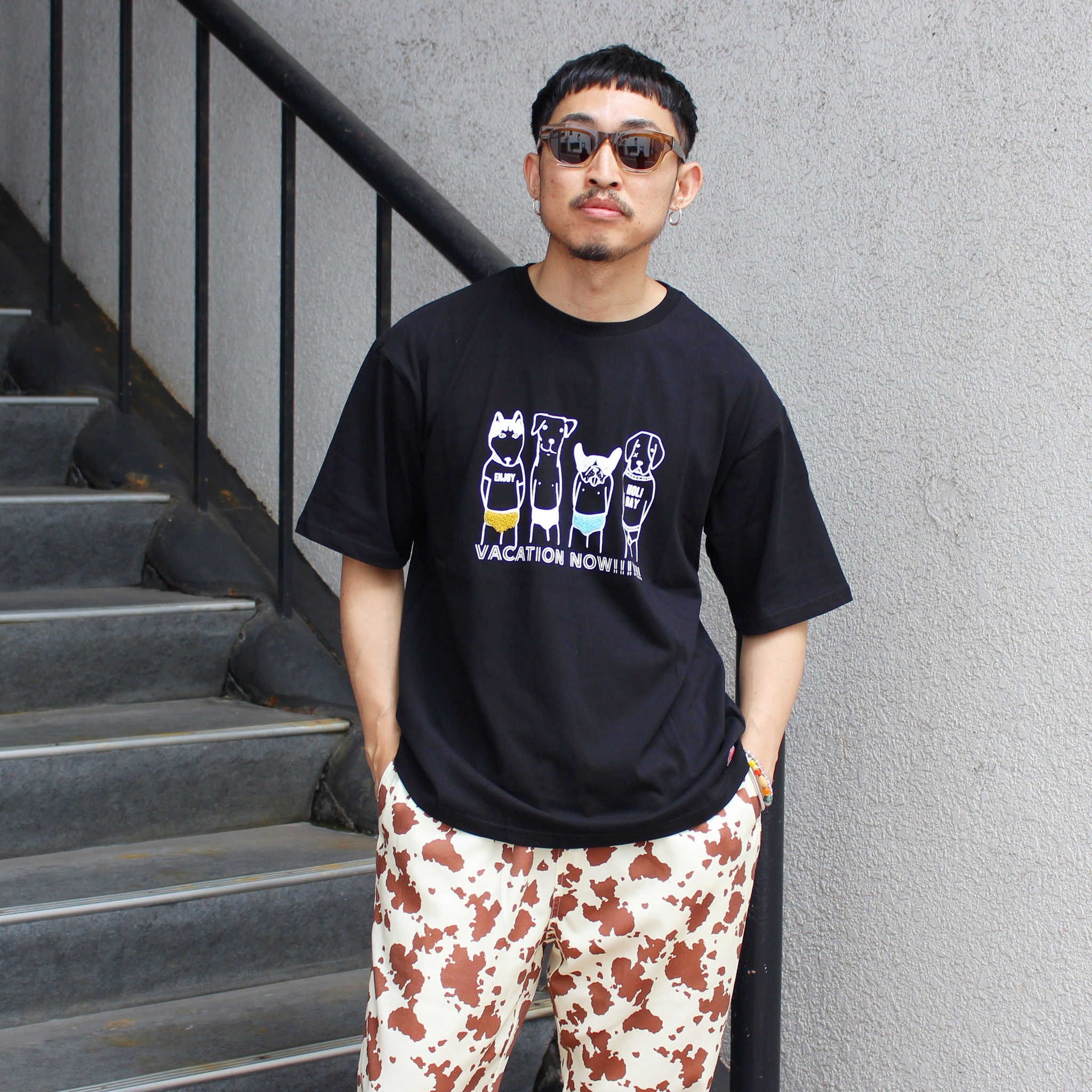 modemdesign モデムデザイン / USA Cotton print Tee VACATION NOW ユーエスエーコ ットンプリントティー (BLACK ブラック)