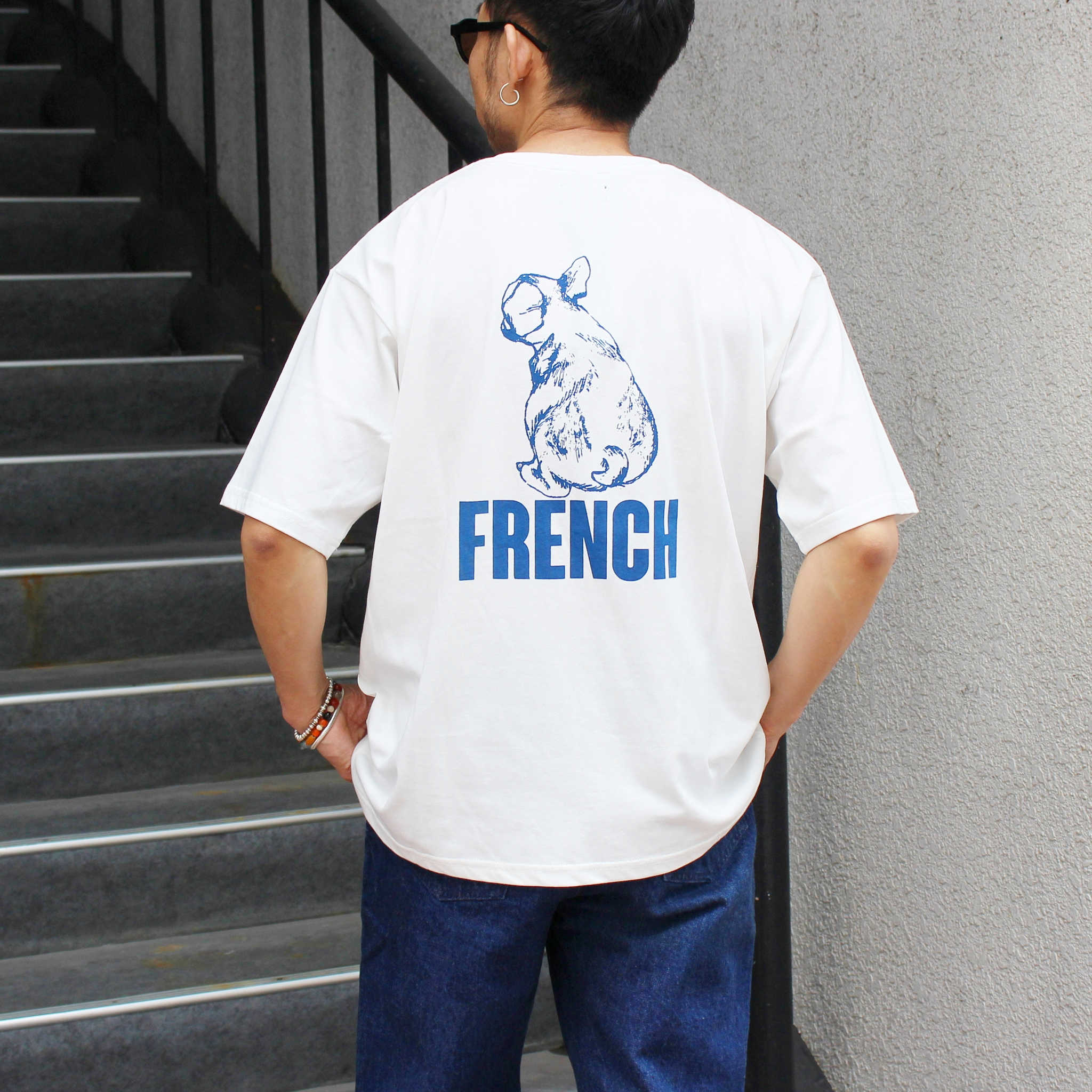 modemdesign モデムデザイン / USA Cotton print Tee FRENCH BULL ユーエスエーコ ットンプリントティー (WHITE ホワイト)