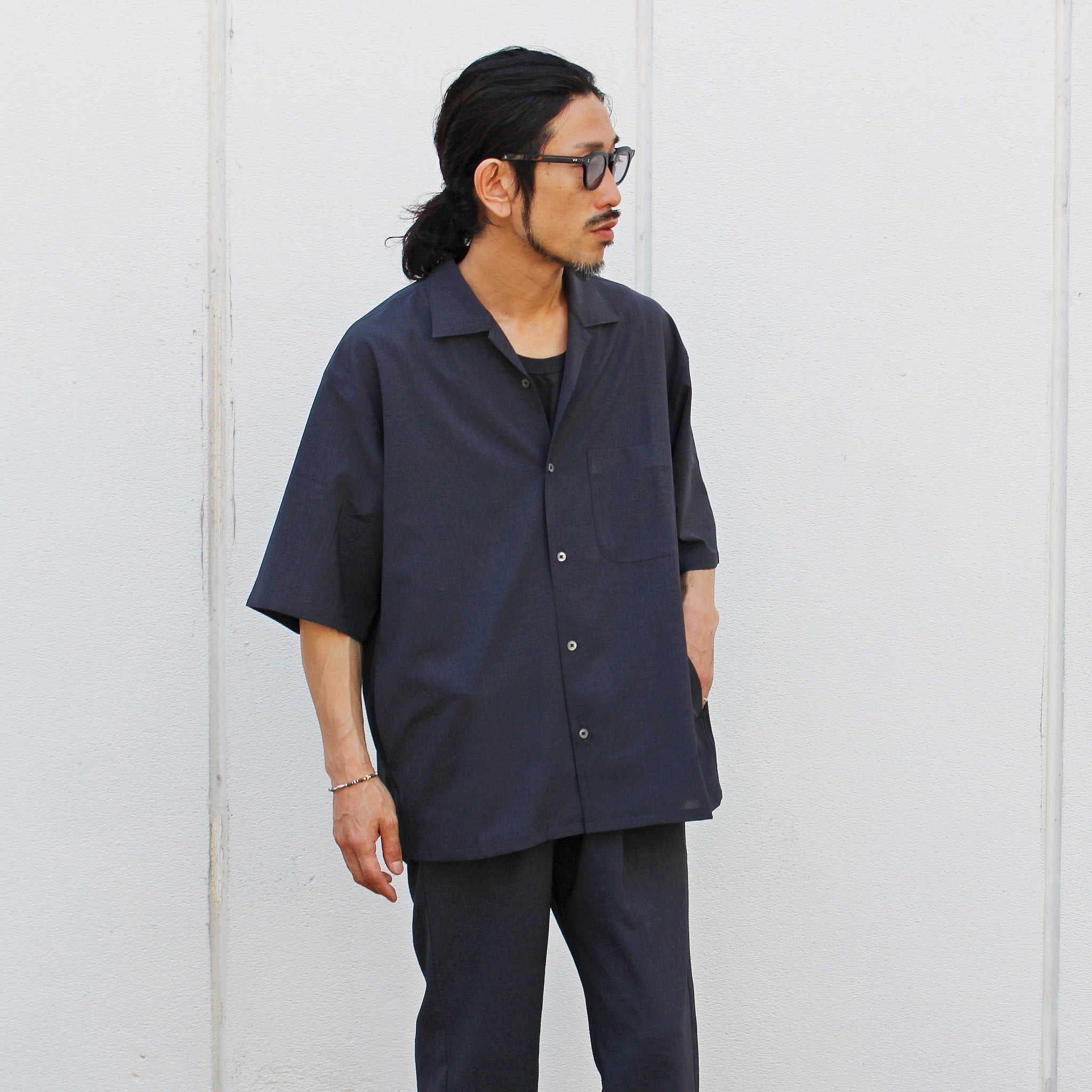 LAMOND ラモンド/ SHARI SHIRTS シャリシャツ (CHARCOAL チャコール)