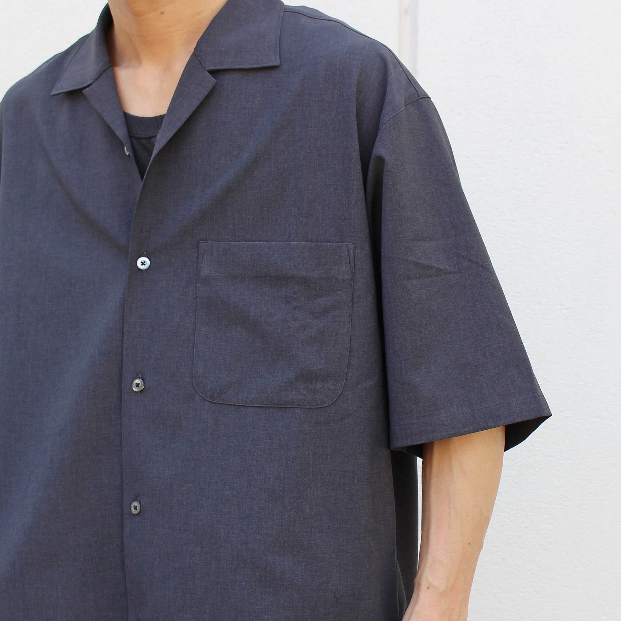 LAMOND ラモンド/ SHARI SHIRTS シャリシャツ (CHARCOAL チャコール)