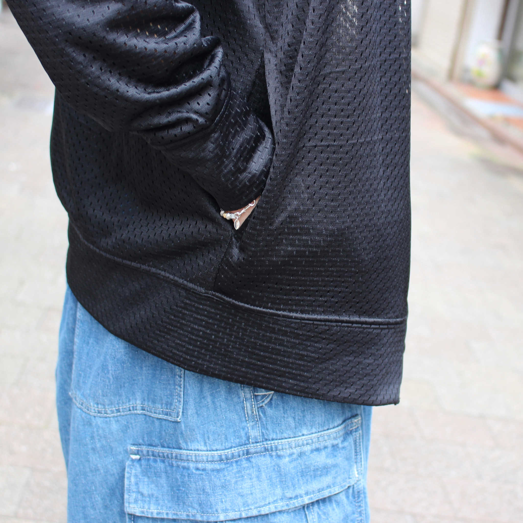 Blanks ブランクス / 2Layer Mesh Cardigan ツーレイヤーメッシュカーディガン (BLACK ブラック)